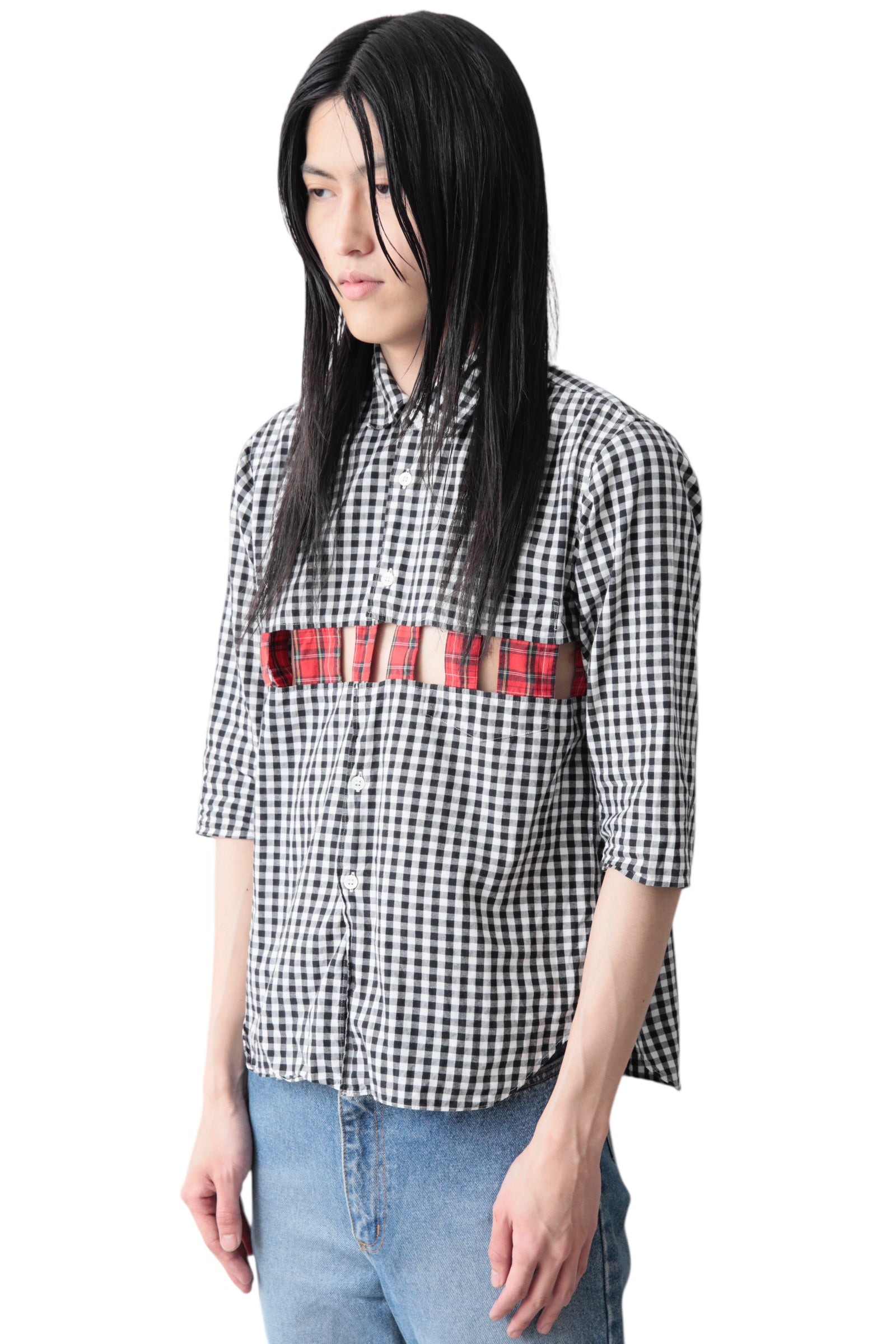 COMME DES GARCONS HOMME PLUS GINGHAM CHECK SHORT SLEEVE SHIRT
