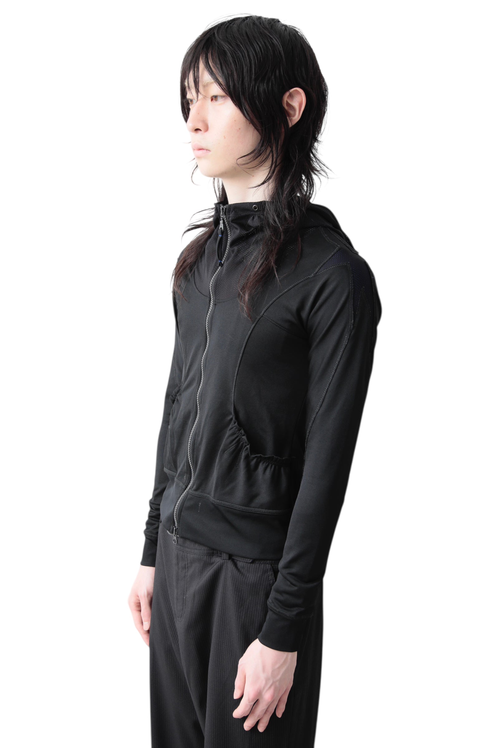 MARITHE + FRANCOIS GIRBAUD SWITCHING TEXTURE HOODIE