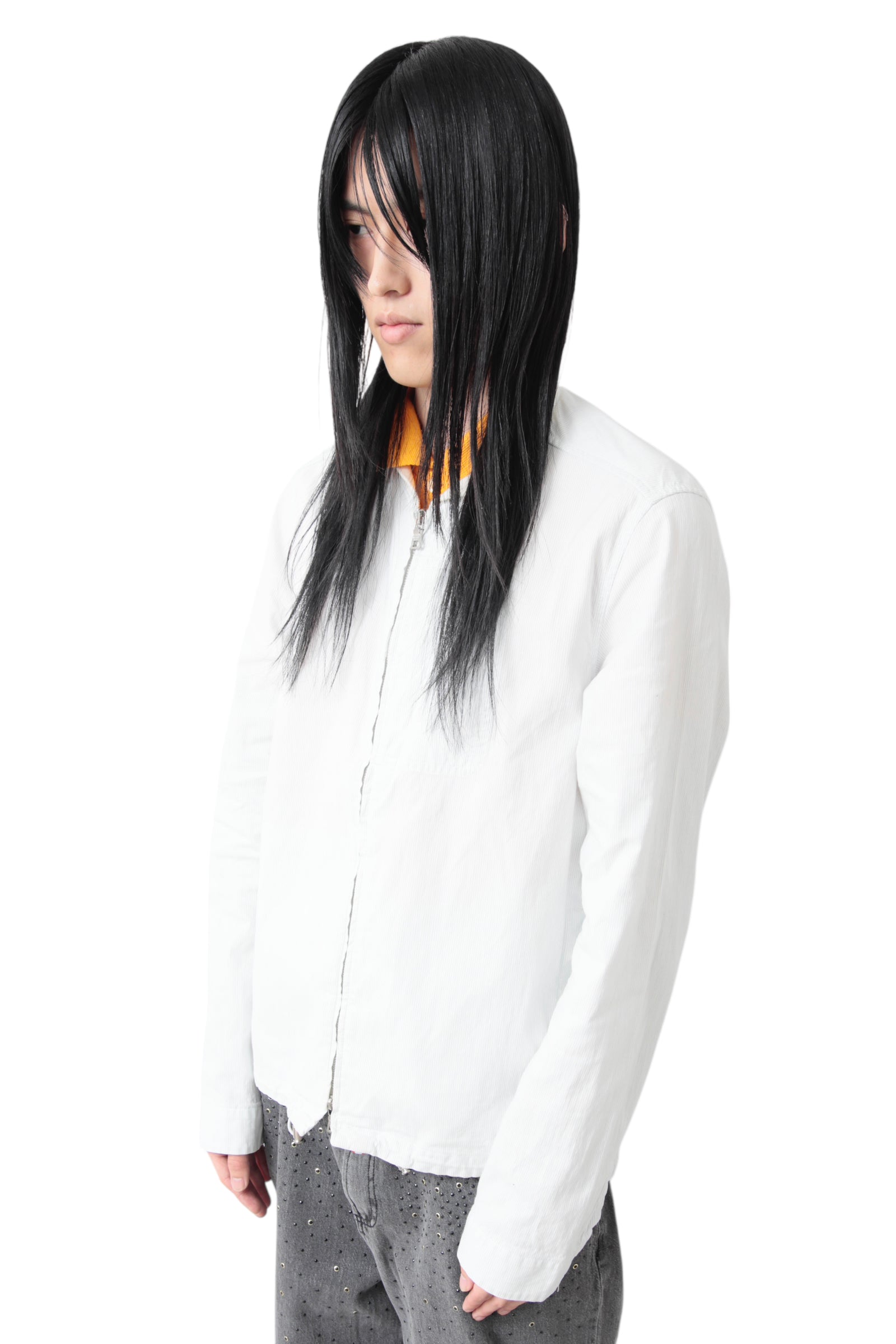 PRADA SPORT STRIPE SHIRT ZIP UP BLOUSON