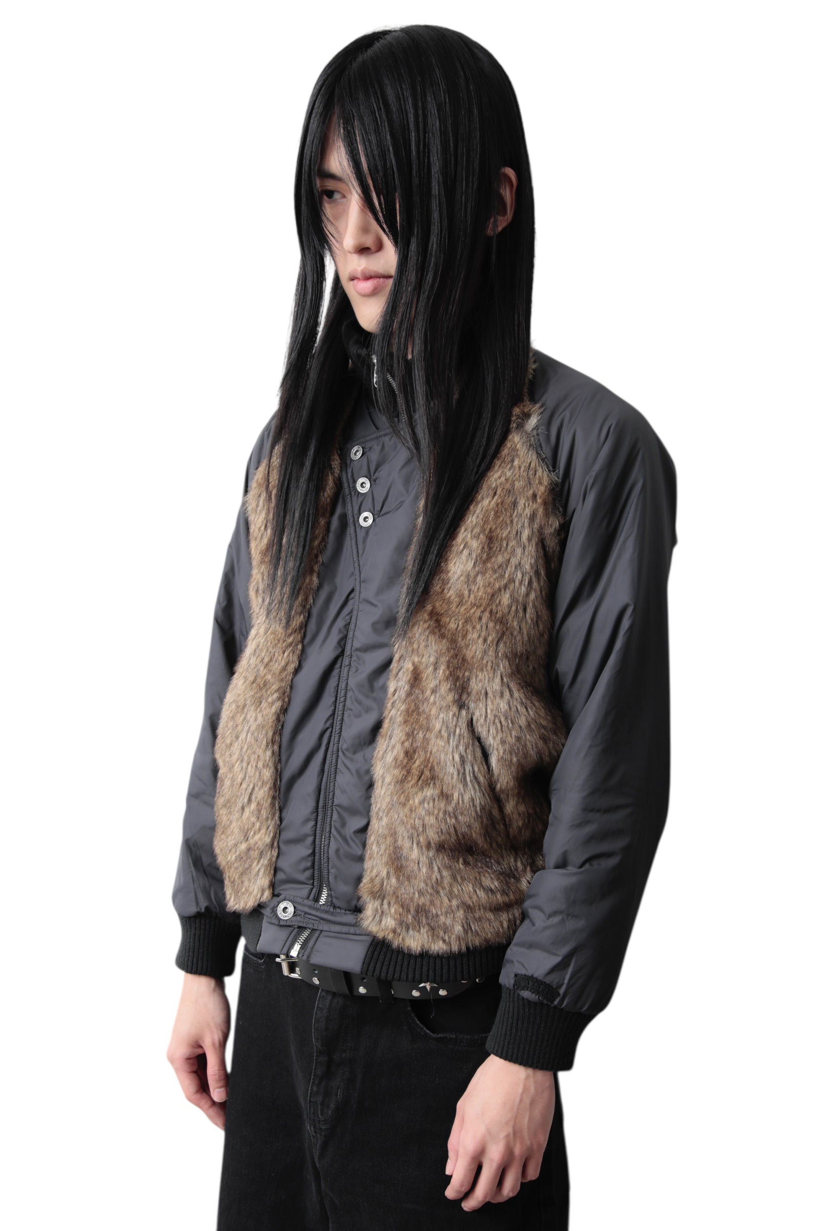 EARLY 2000s DIESEL FRONT FUR SWITCHING BLOUSON