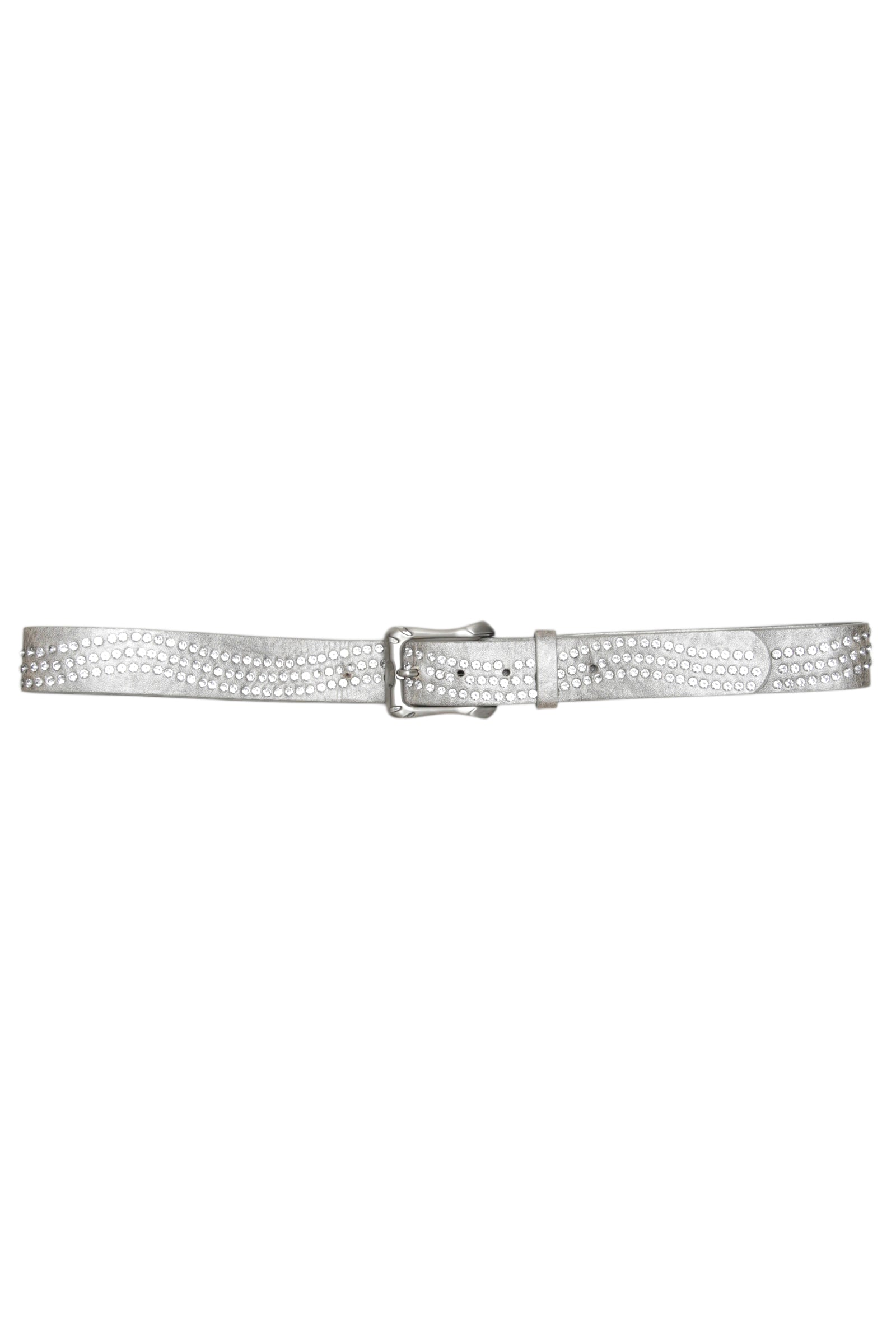 METAL BUCKLE RHINESTONE BELT