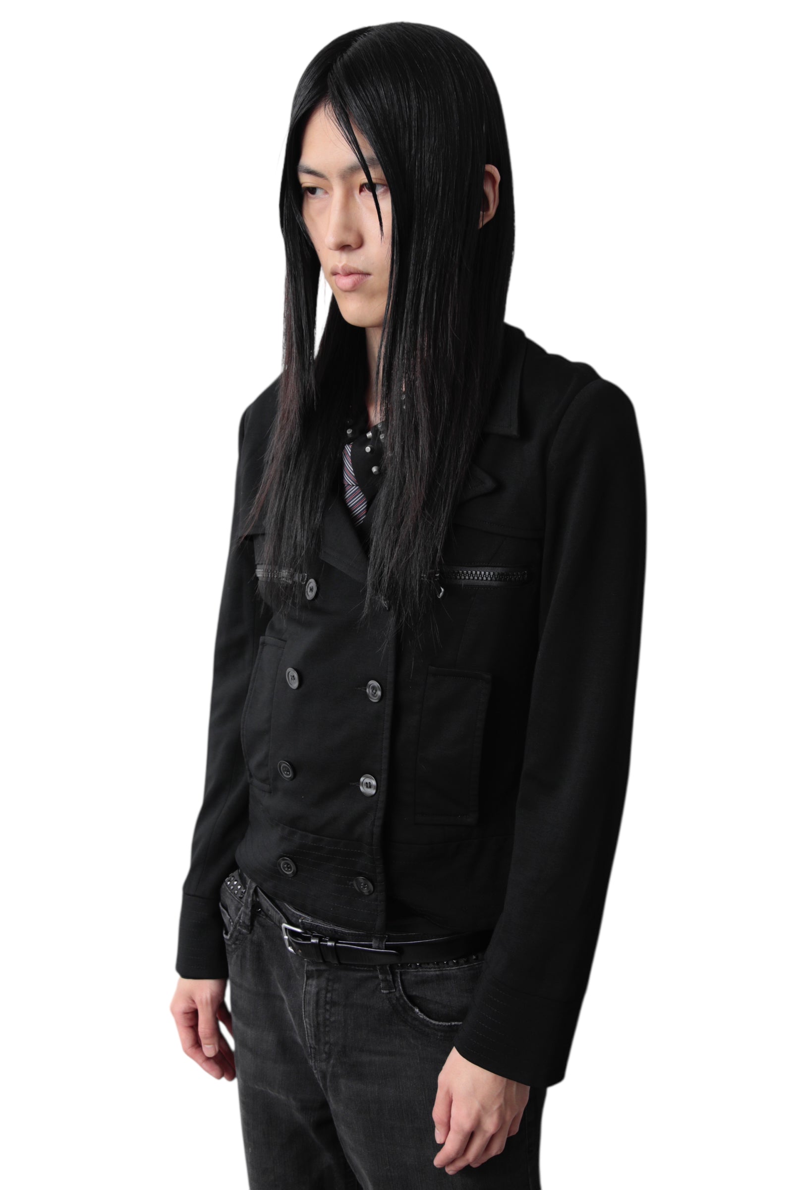 FRONT ZIP MILITARY PEA COAT