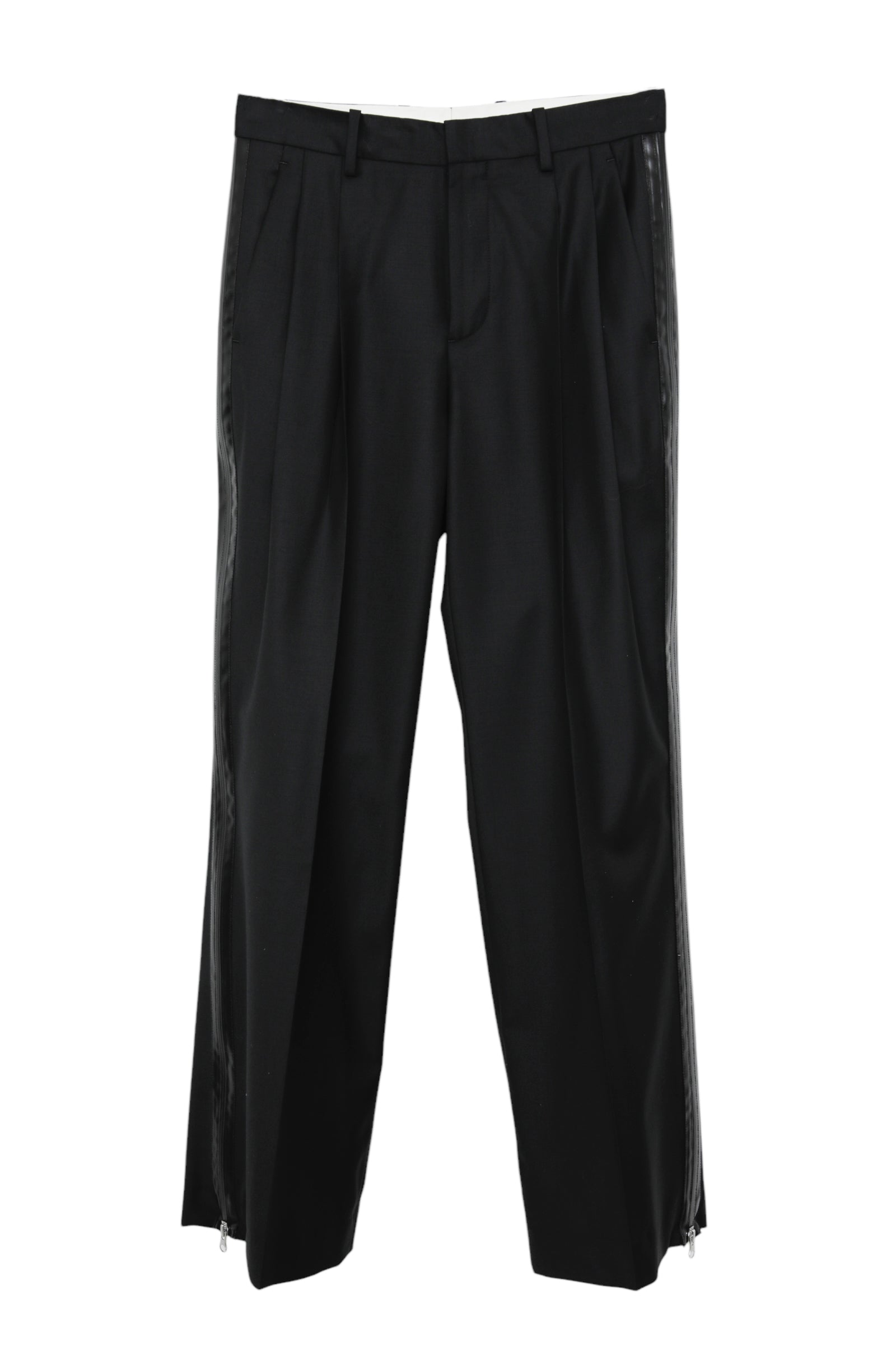 HELMUT LANG SIDE ZIP DOUBLE PLEATED TROUSERS