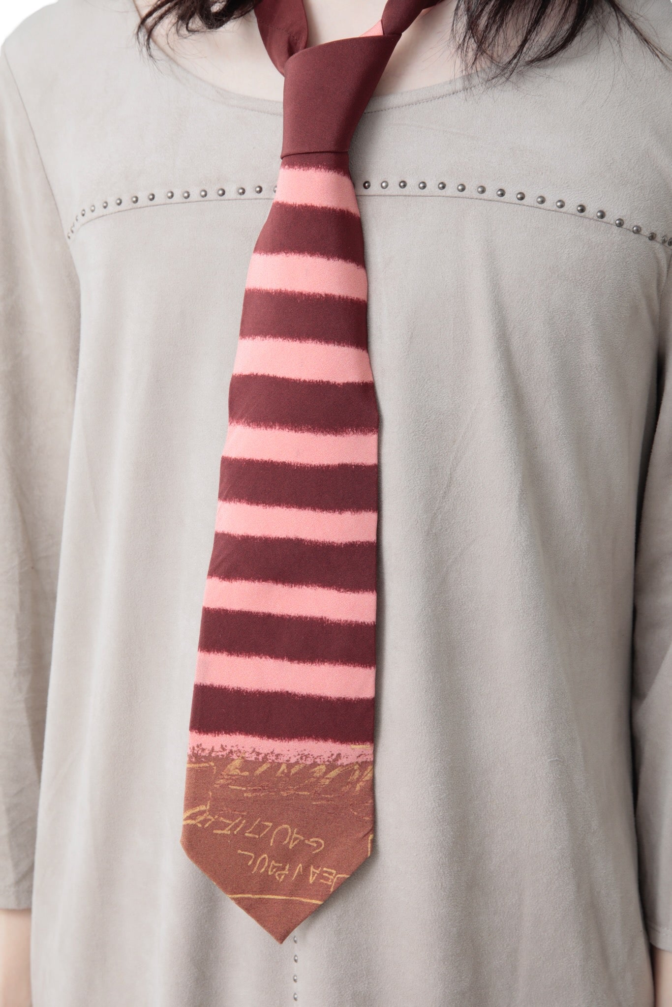 JEAN PAUL GAULTIER BORDER LOGO SILK TIE