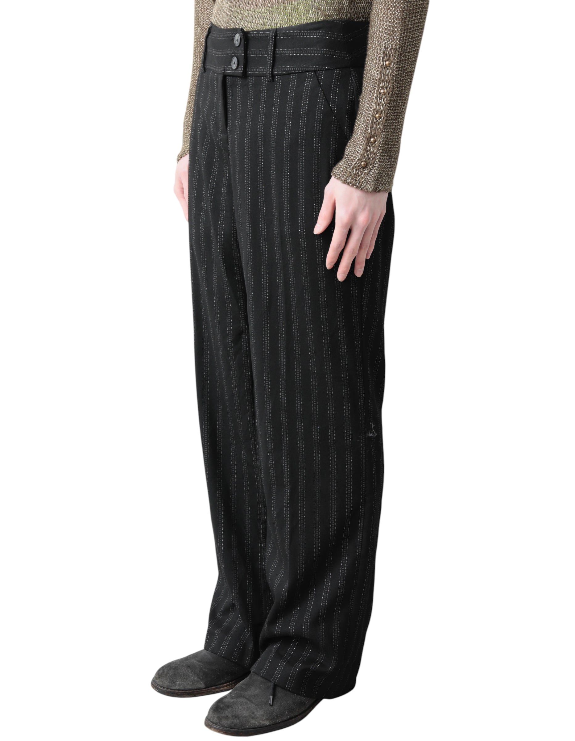 LAME STRIPE FLARE SLACKS