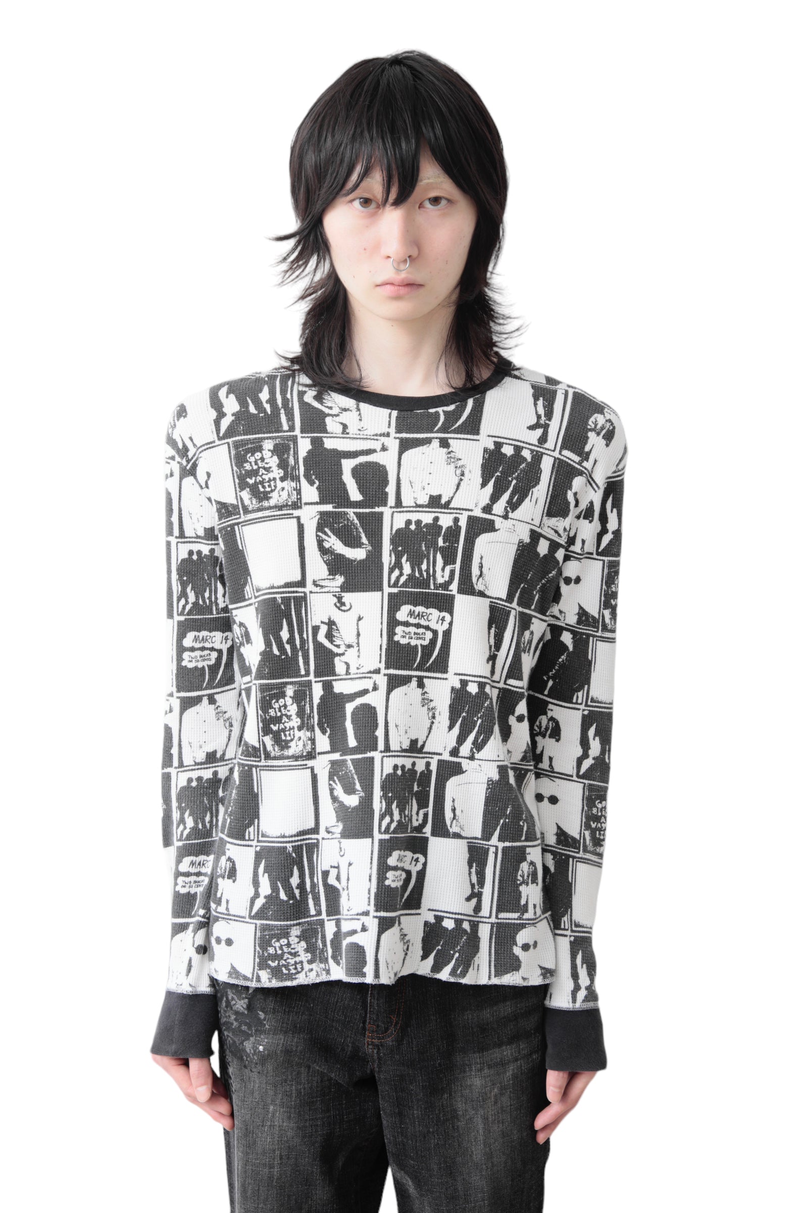 MARC JACOBS GRAPHIC THERMAL LONG SLEEVE T-SHIRT