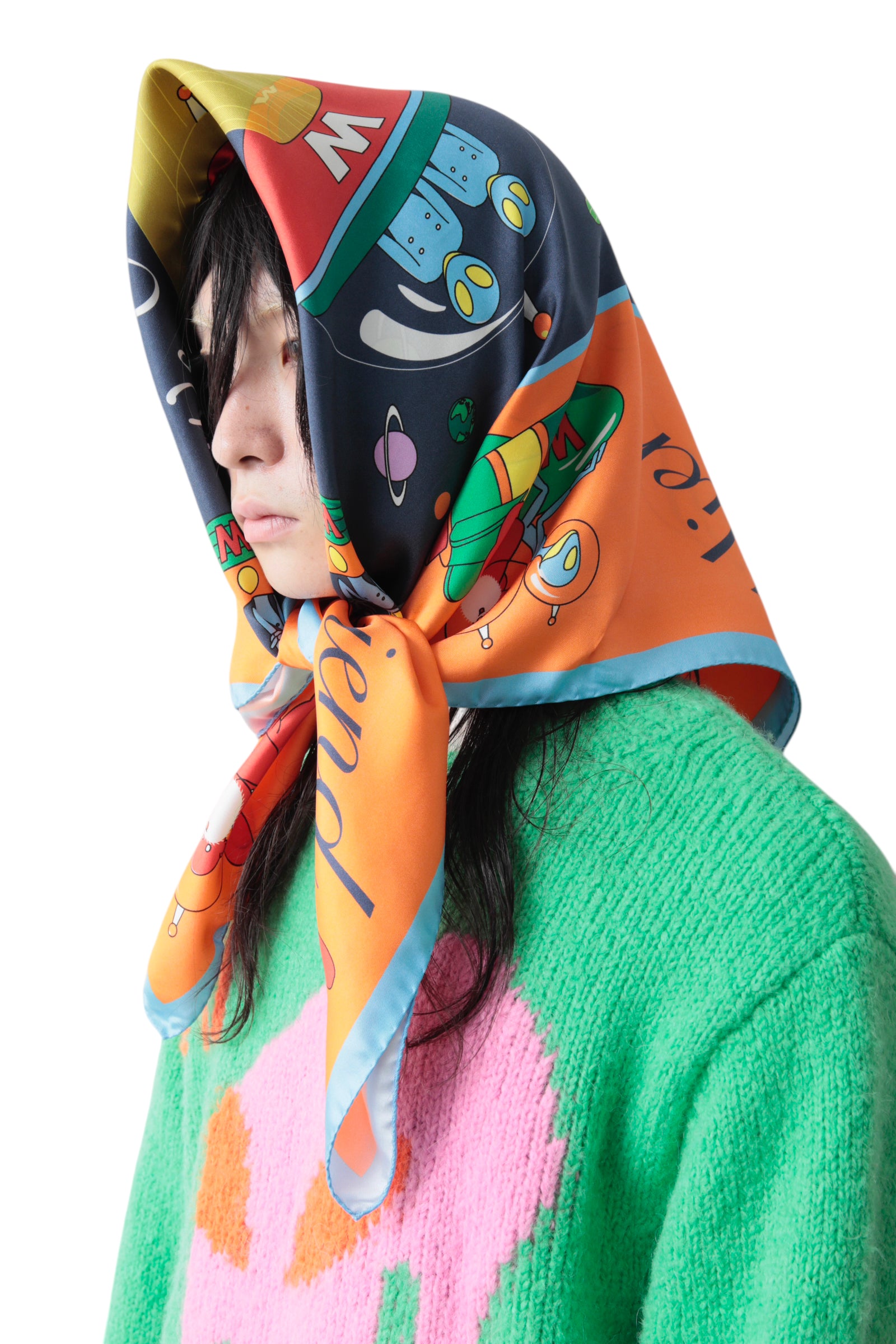 WALTER VAN BEIRENDONCK AVAILABLE IN SPACE SILK SCARF