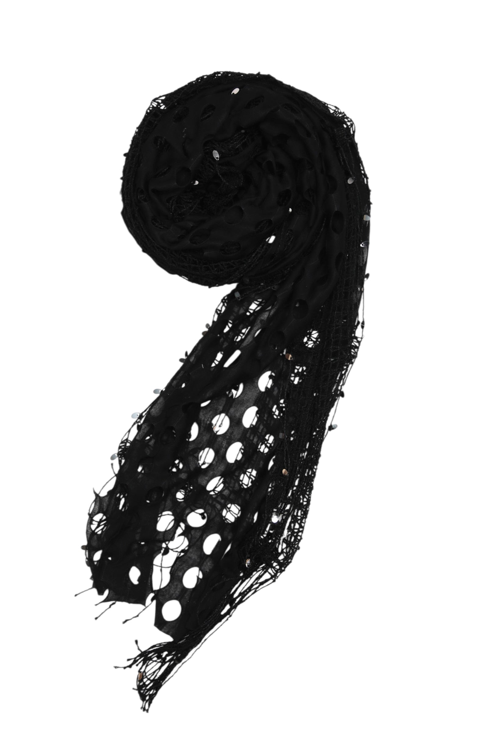 DOT SWITCHING LACED SCARF