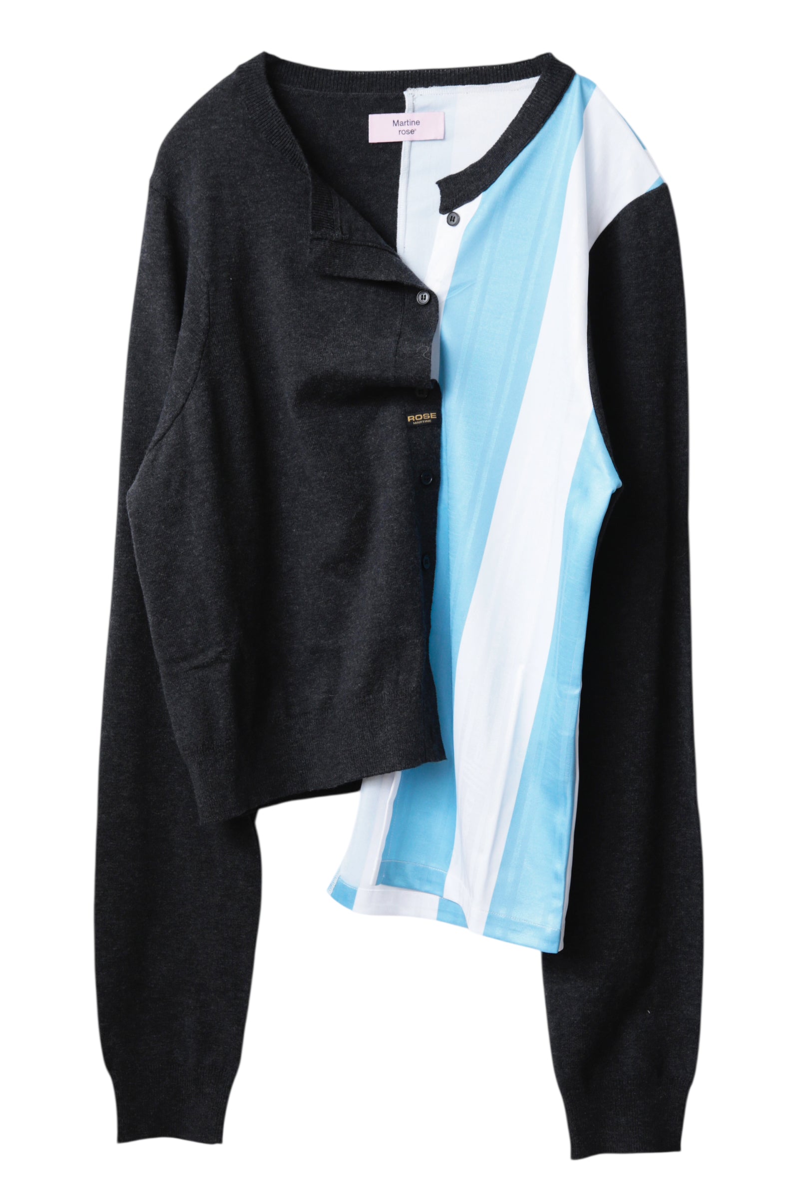 MARTINE ROSE HYBRID FOOTBALL CARDIGAN