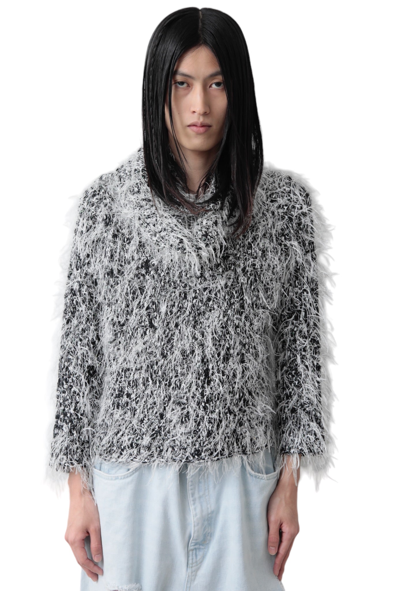 SPARKLE SHAGGY TURTLE NECK SWEATER