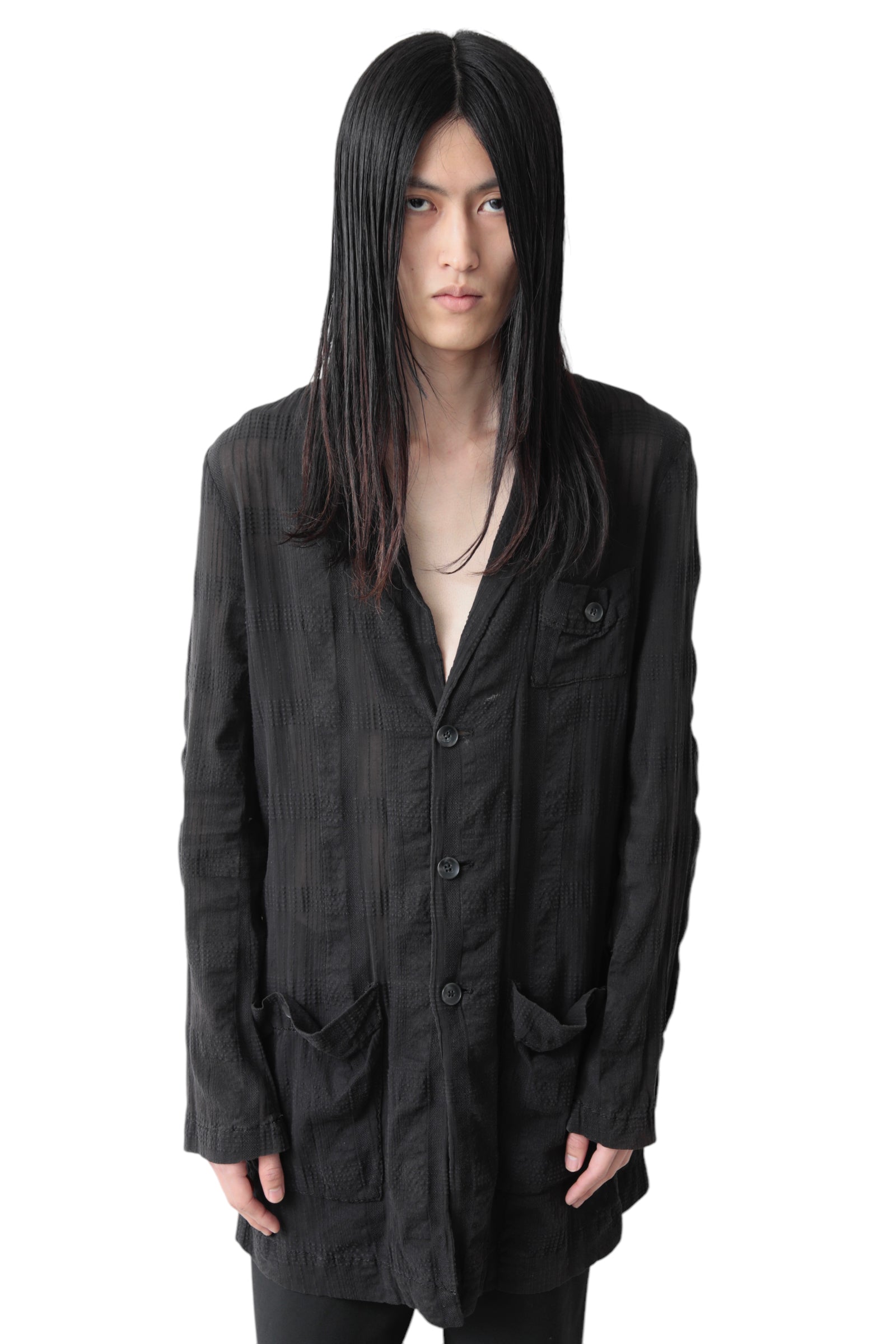 YASUYUKI ISHII SHADOW CHECK SHEER JACKET