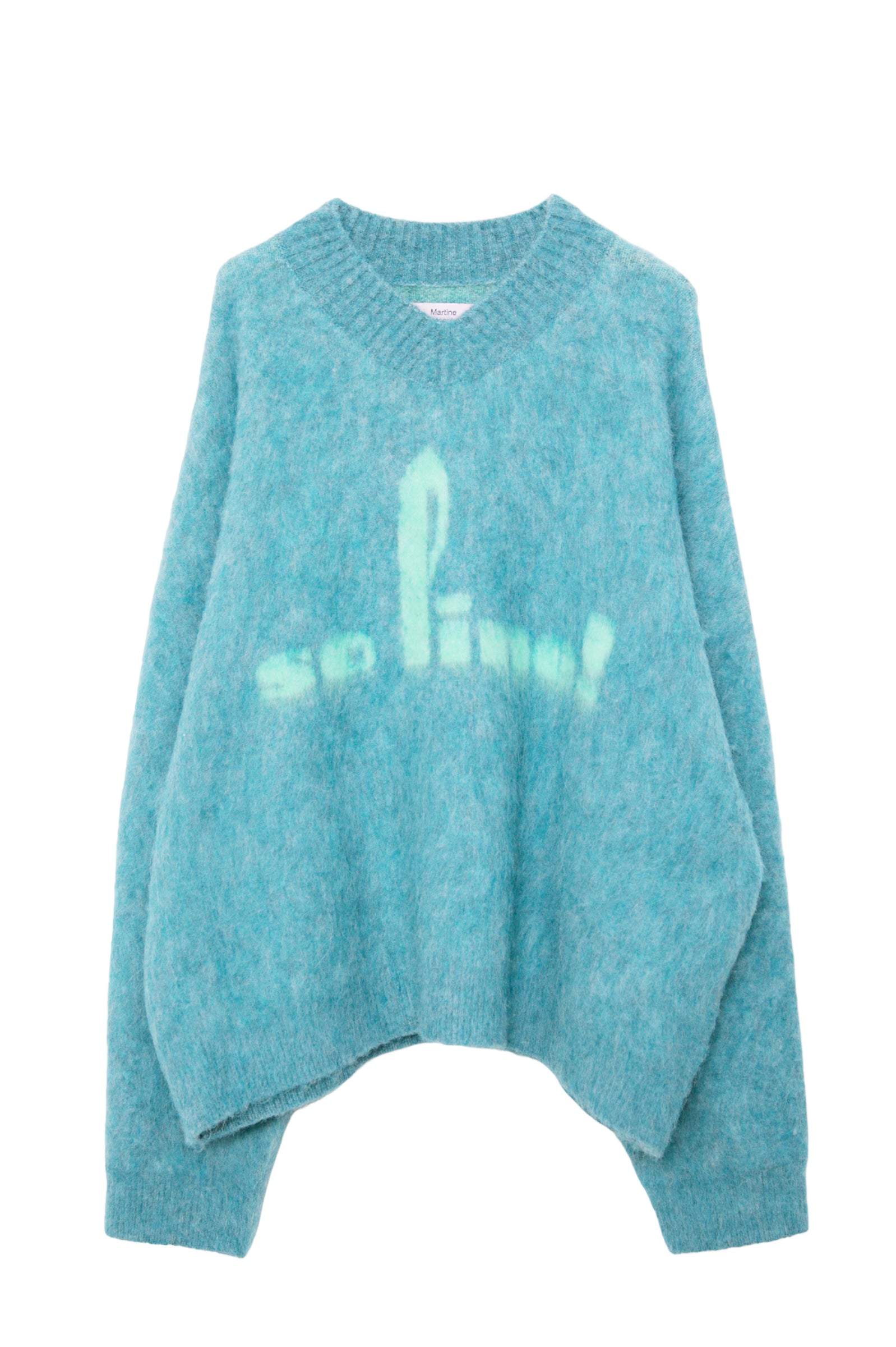 MARTINE ROSE BRUSHED MOHAIR V-NECK JUMPER