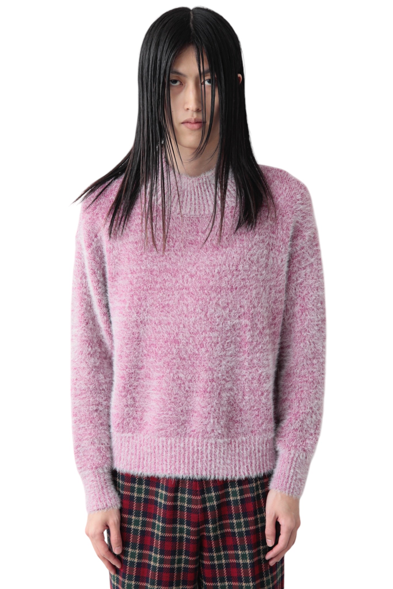 SHAGGY MOCK NECK SWEATER