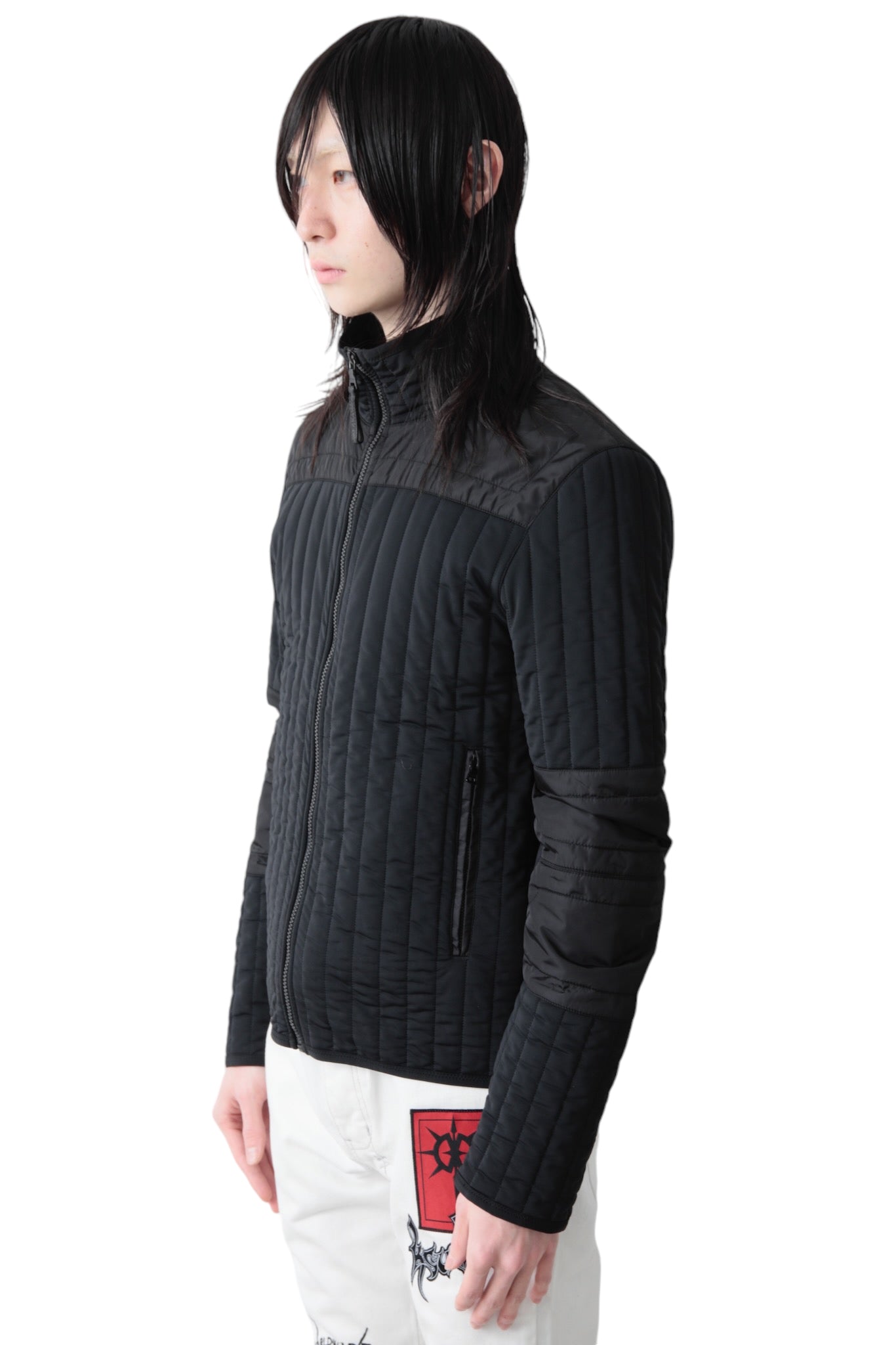 PRADA SWITCHING QUILTED ZIP UP BLOUSON