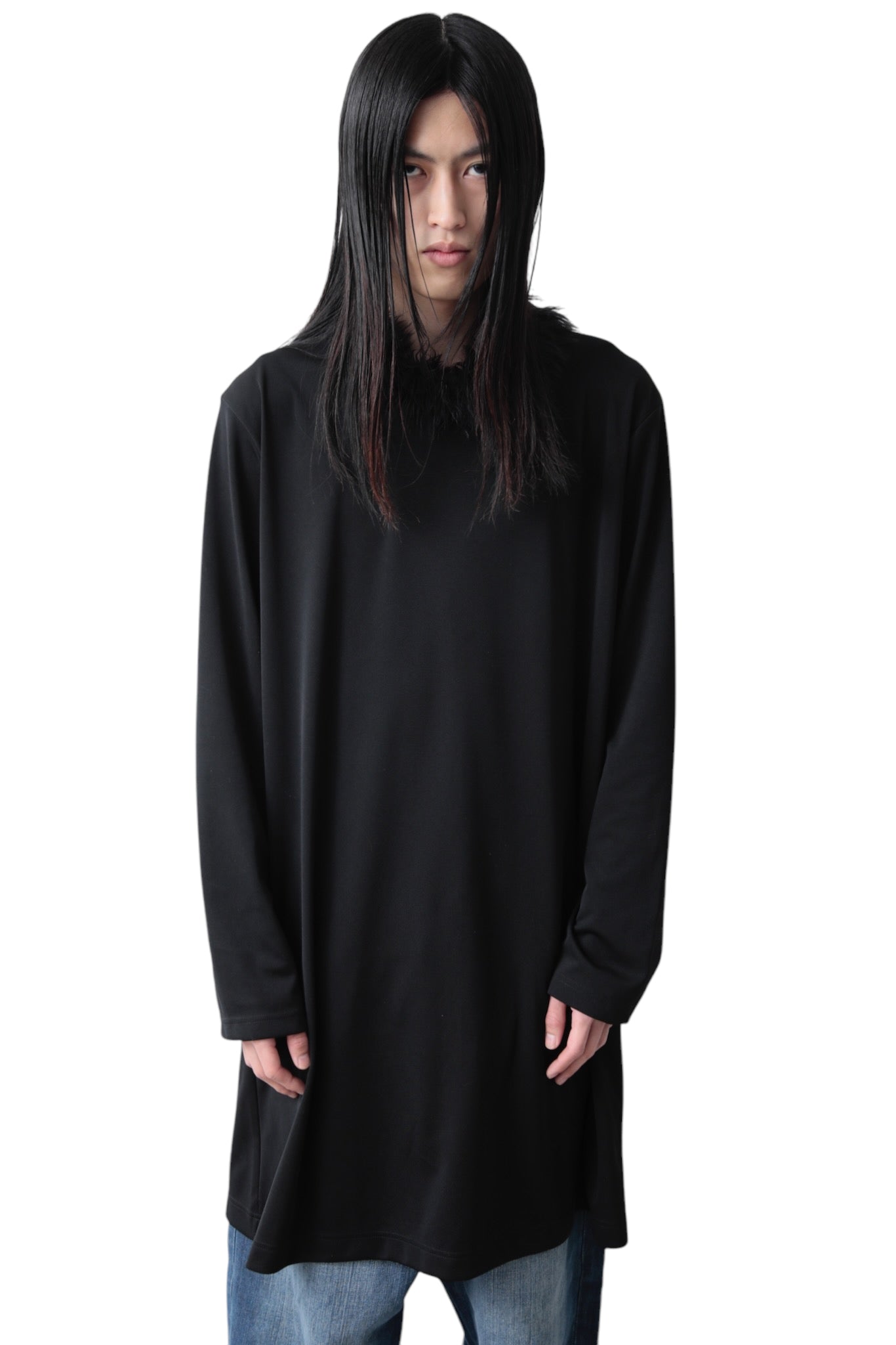 AD2023 COMME DES GARCONS HOMME PLUS FUR NECK LONG SLEEVE T-SHIRT