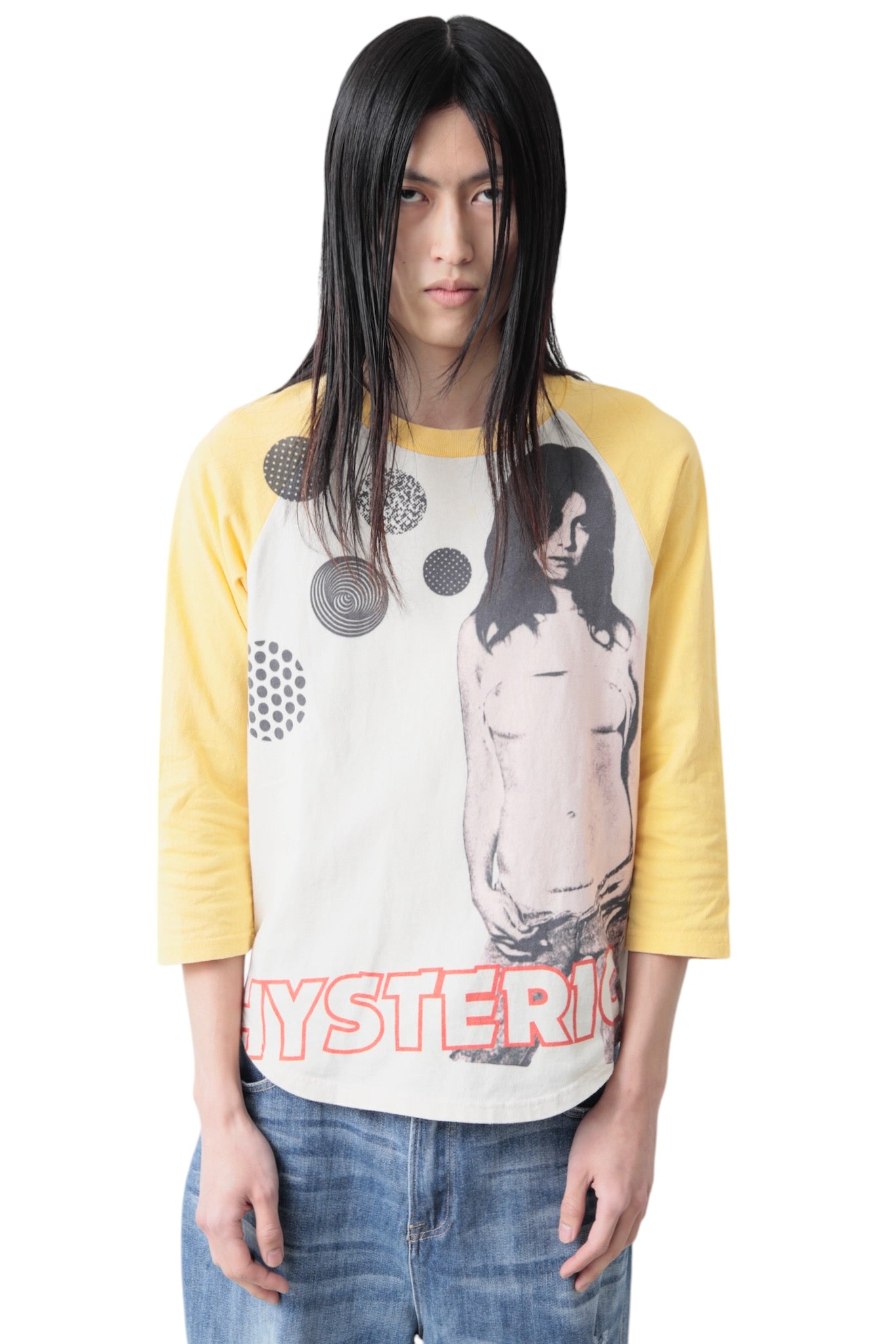 HYSTERIC GLAMOUR GRAPHIC RAGLAN SLEEVE T-SHIRT