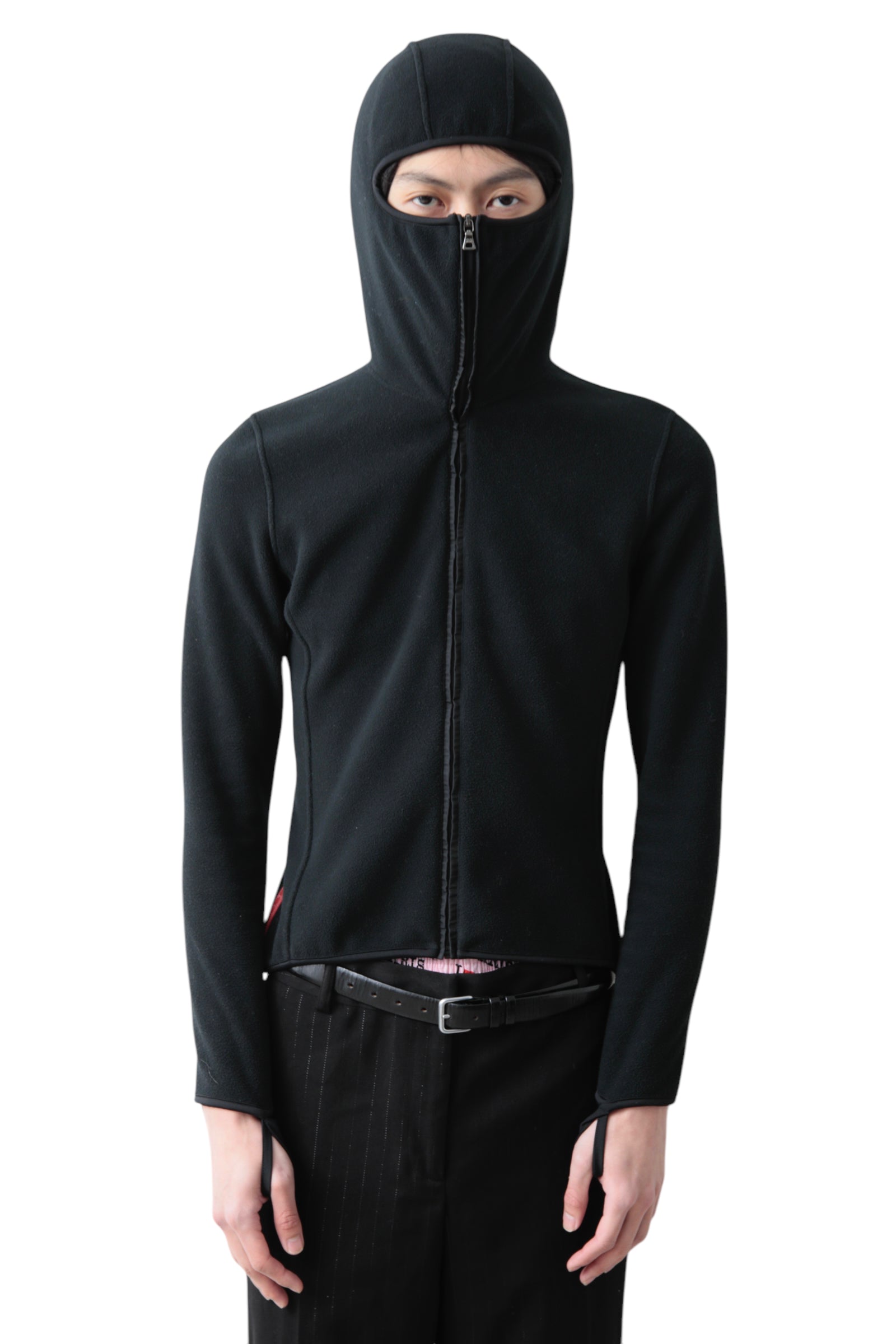 PRADA SPORT BALACLAVA ZIP UP FLEECE HOODIE