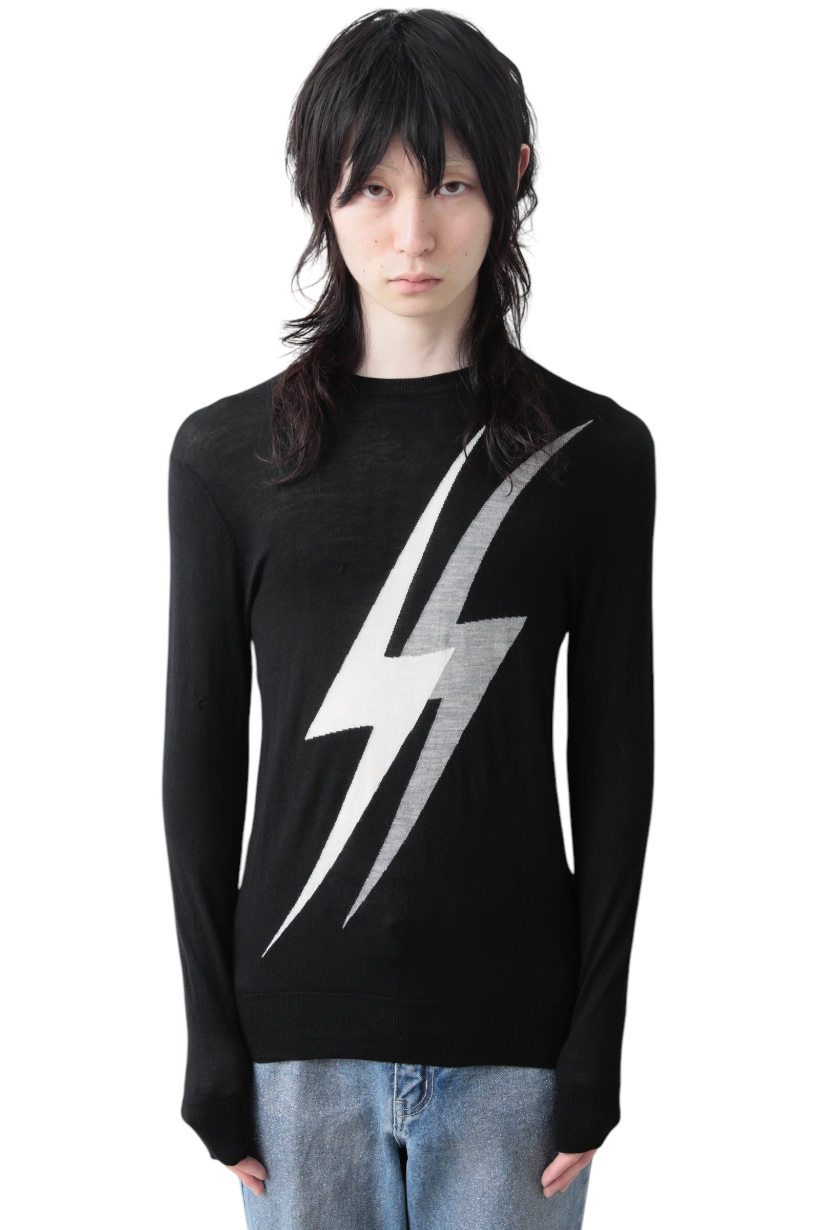 NEIL BARRETT LIGHTNING GRAPHIC SWEATER