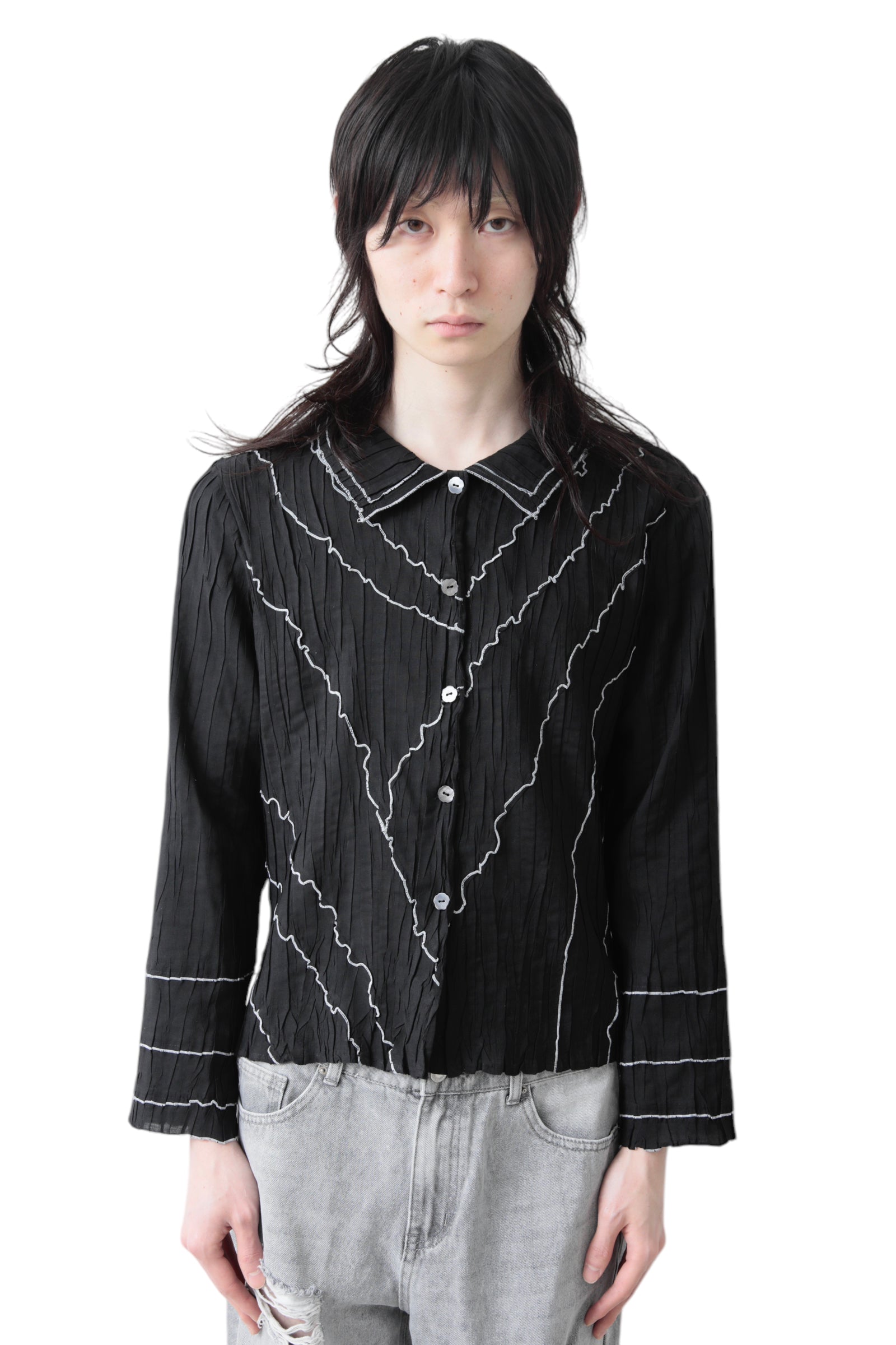 PIPING WRINKLES SHIRT