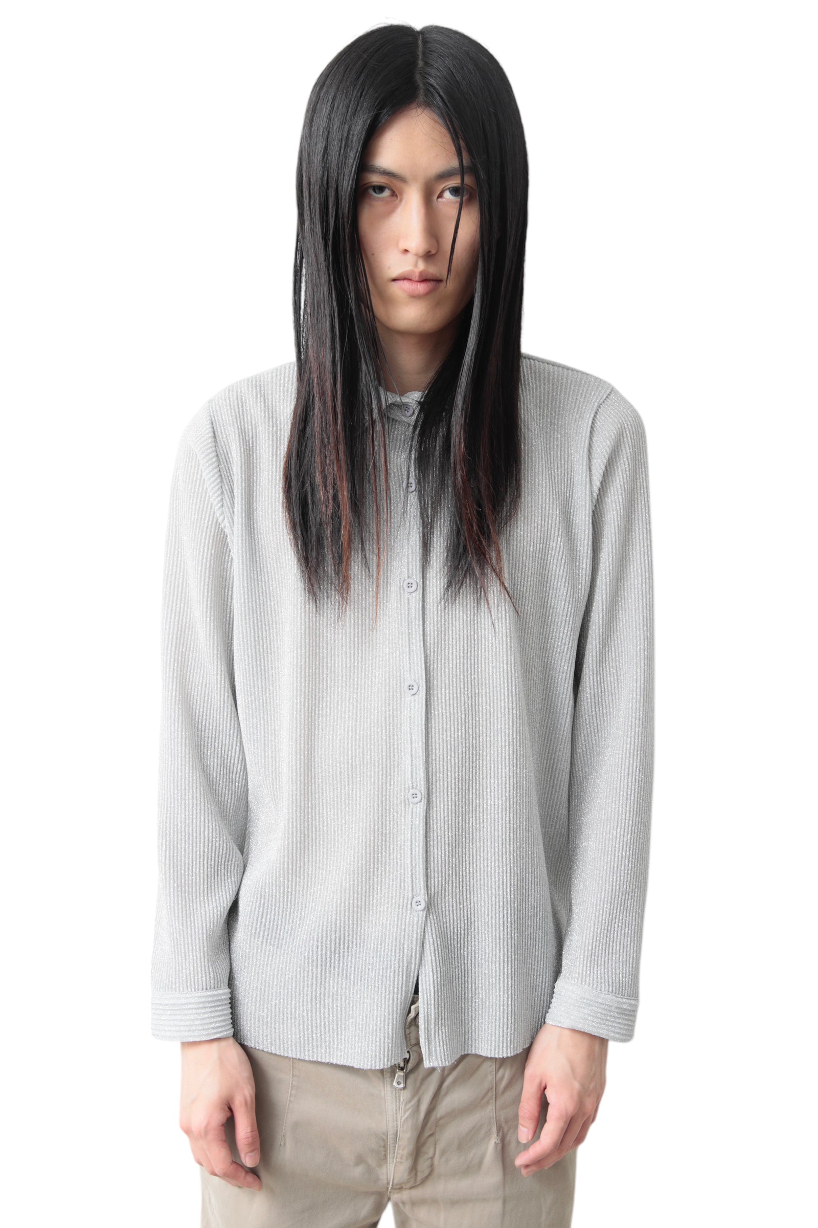 LAME PLEATS SHIRT