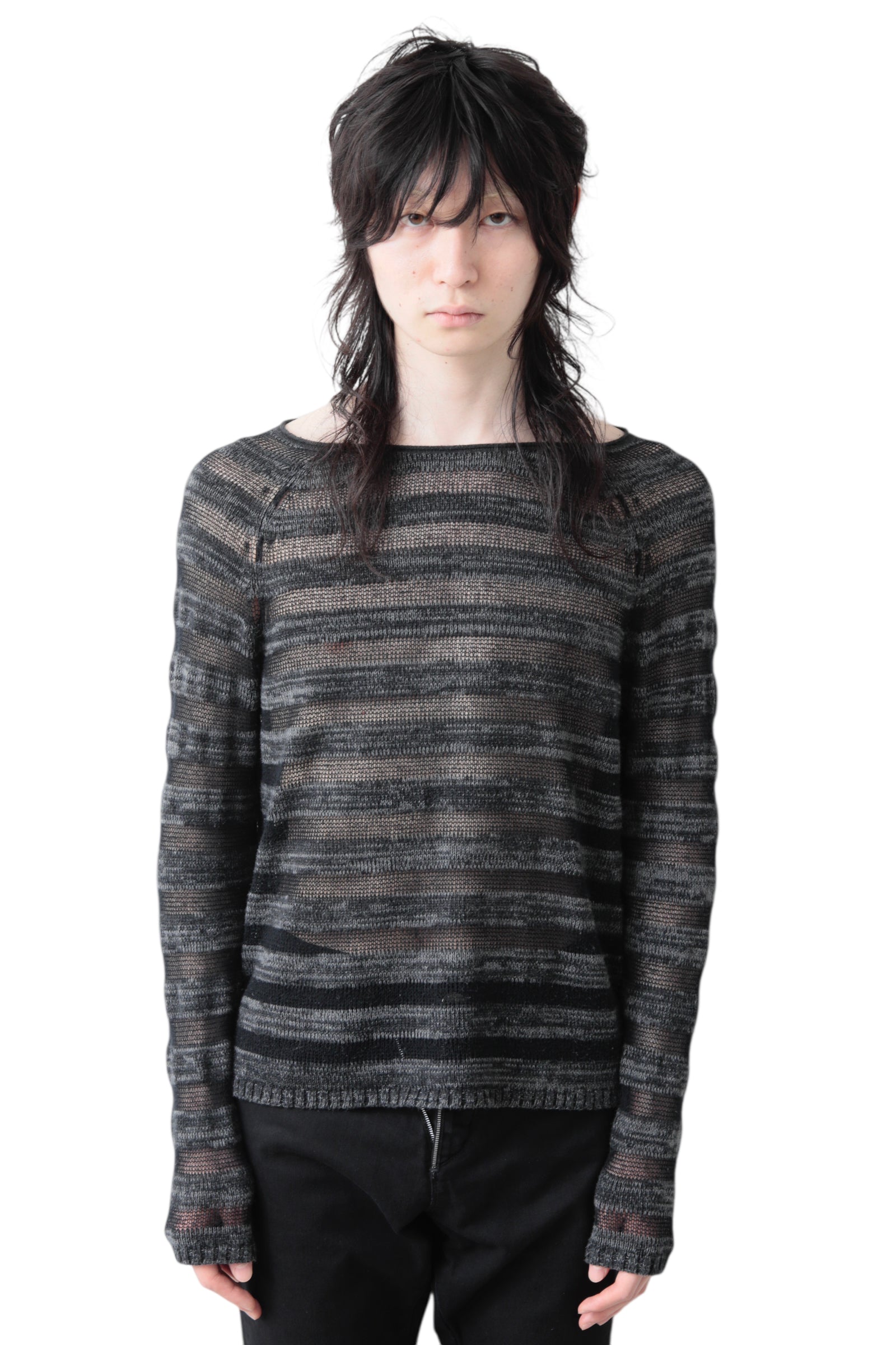 SEE THROUGH BORDER SWEATER