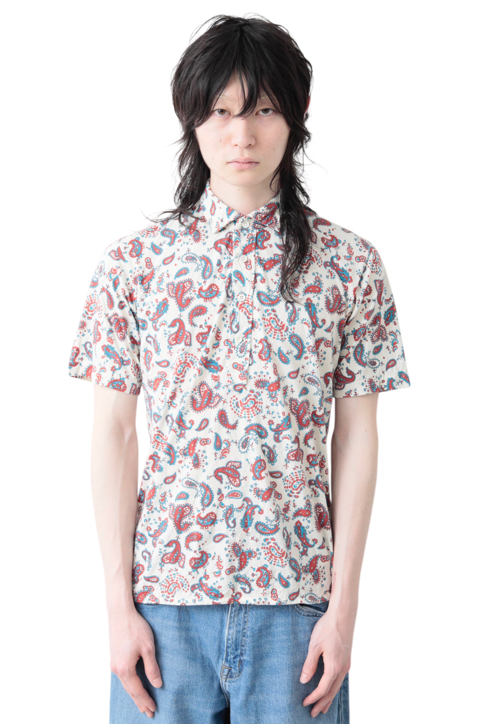 AD2007 JUNYA WATANABE PAISLEY PATTERNED SHORT SLEEVE SHIRT