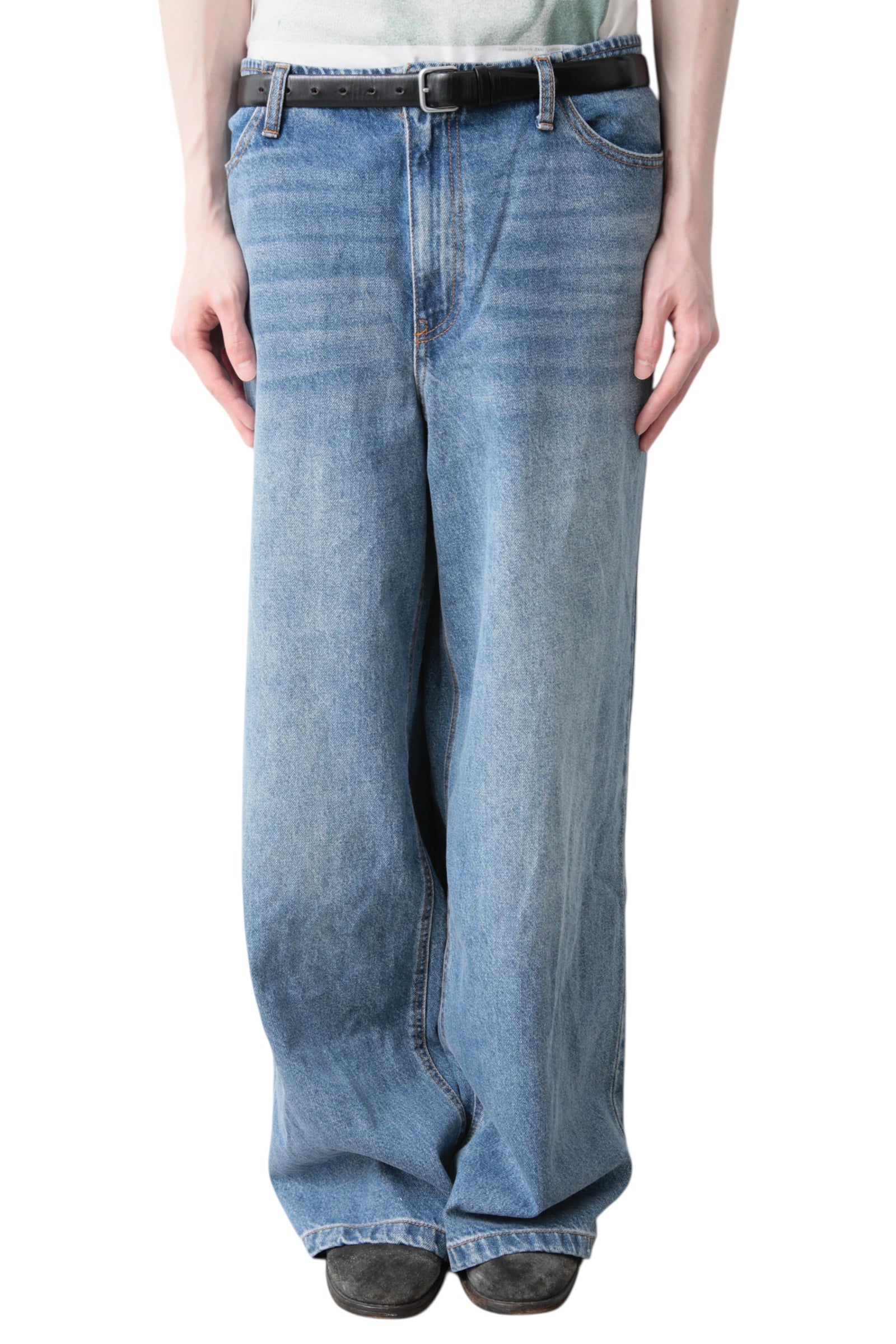 FADED BLUE BAGGY DENIM PANTS