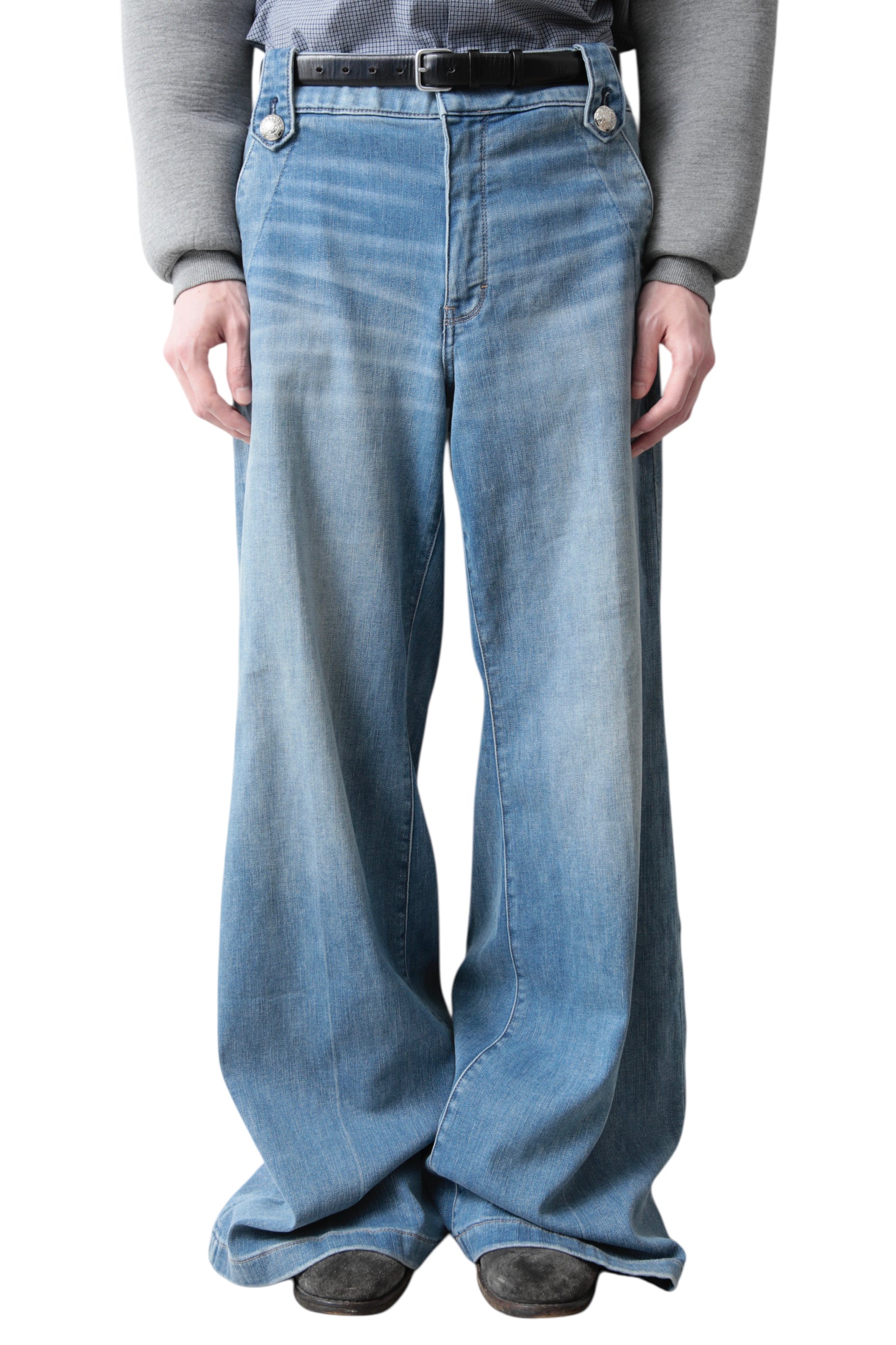 FADED BLUE BAGGY DENIM PANTS