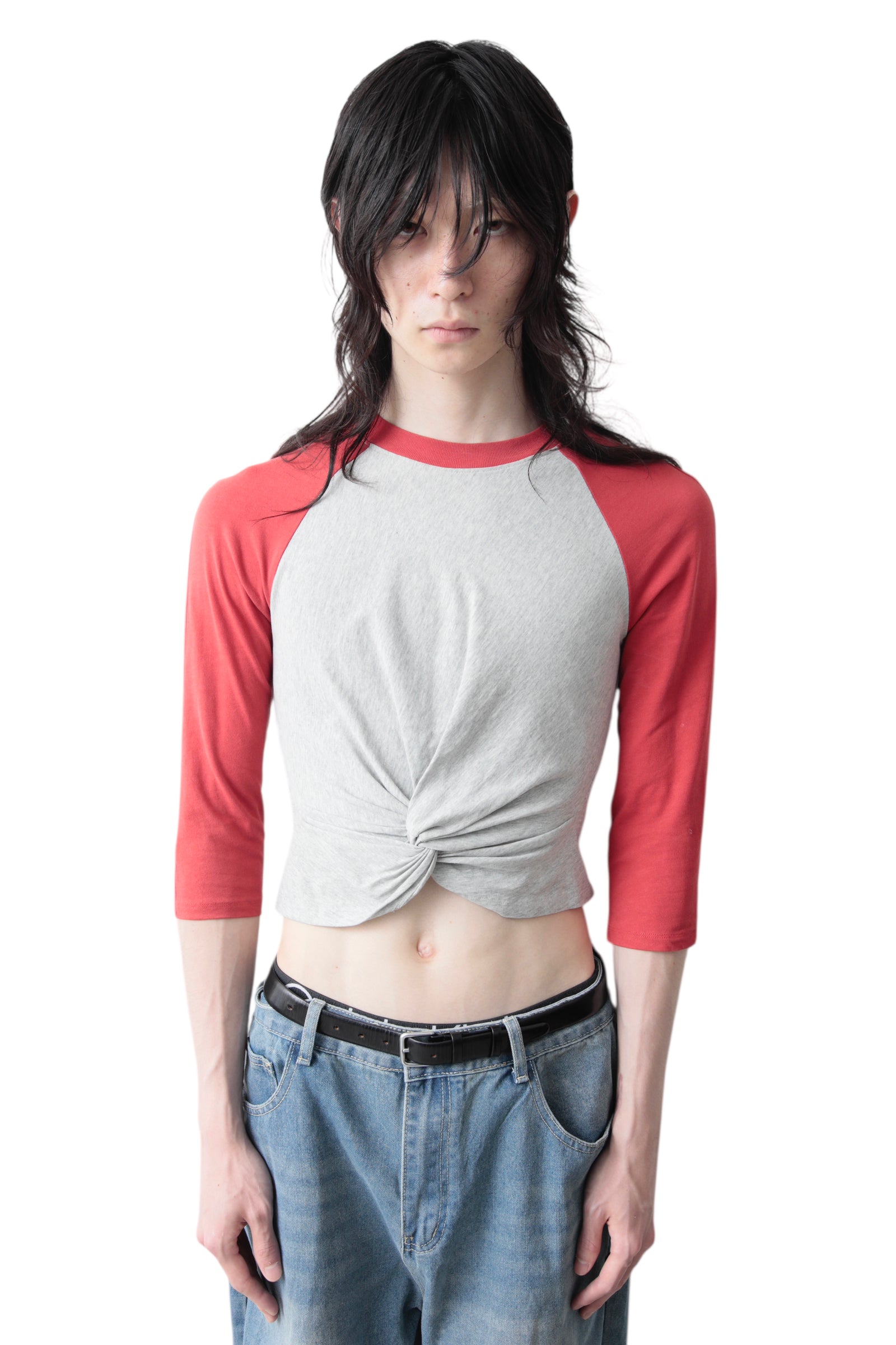 ALEXANDER WANG FRONT GATHER RINGER T-SHIRT