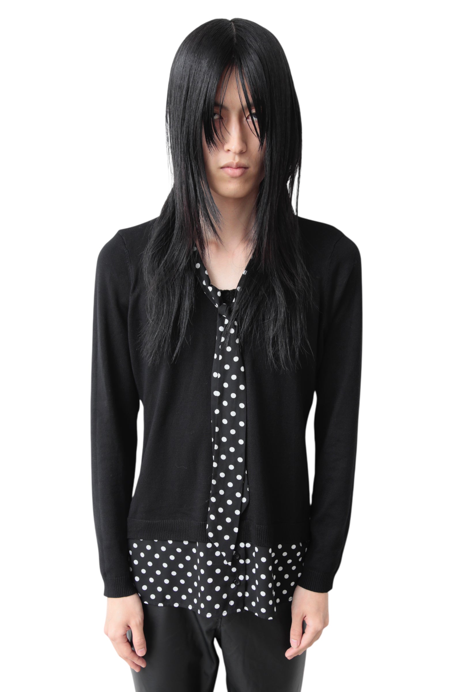 DOT BOW TIE SHIRT DOCKING SWEATER