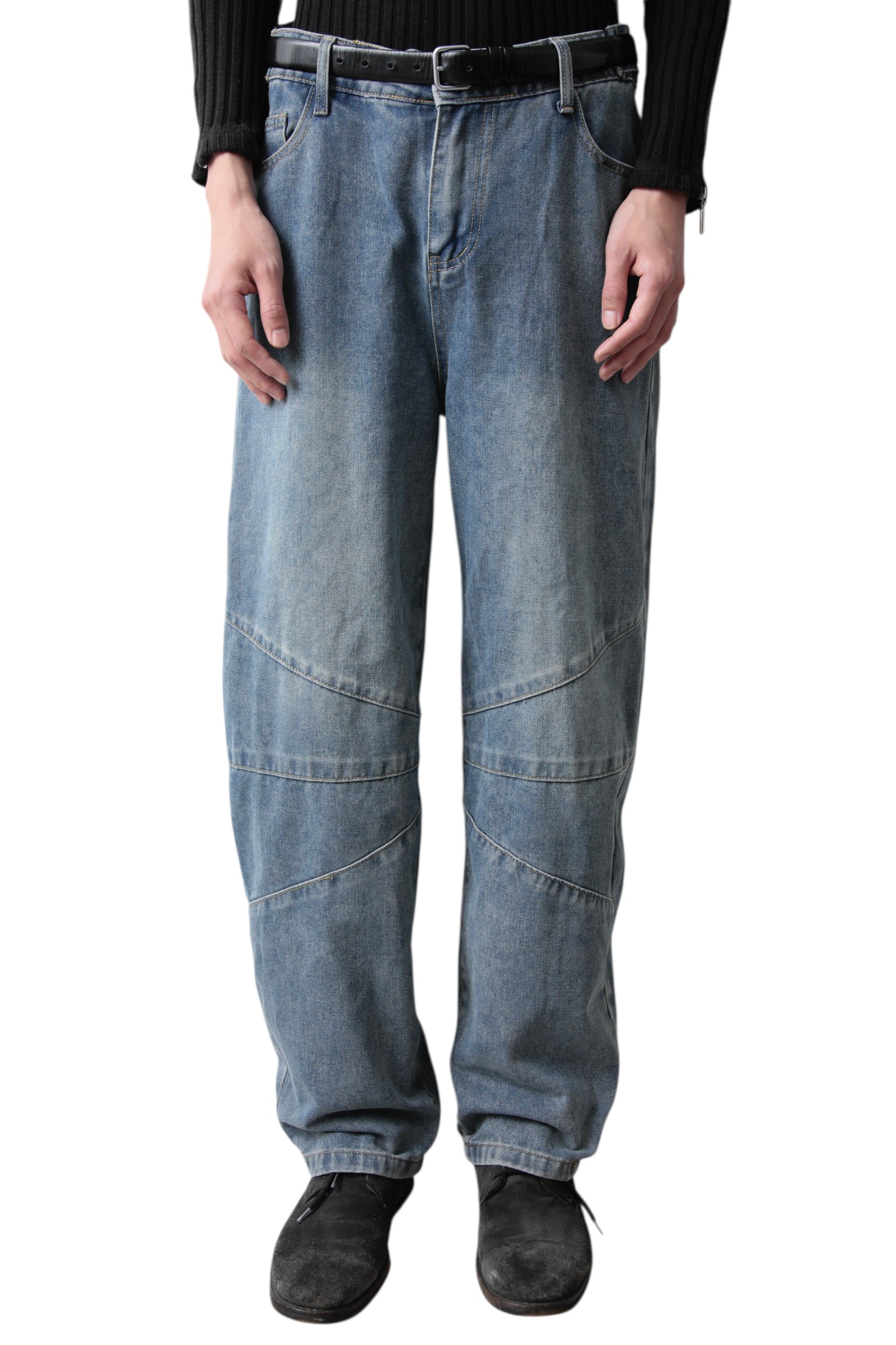 FADED BLUE COCOON DENIM PANTS