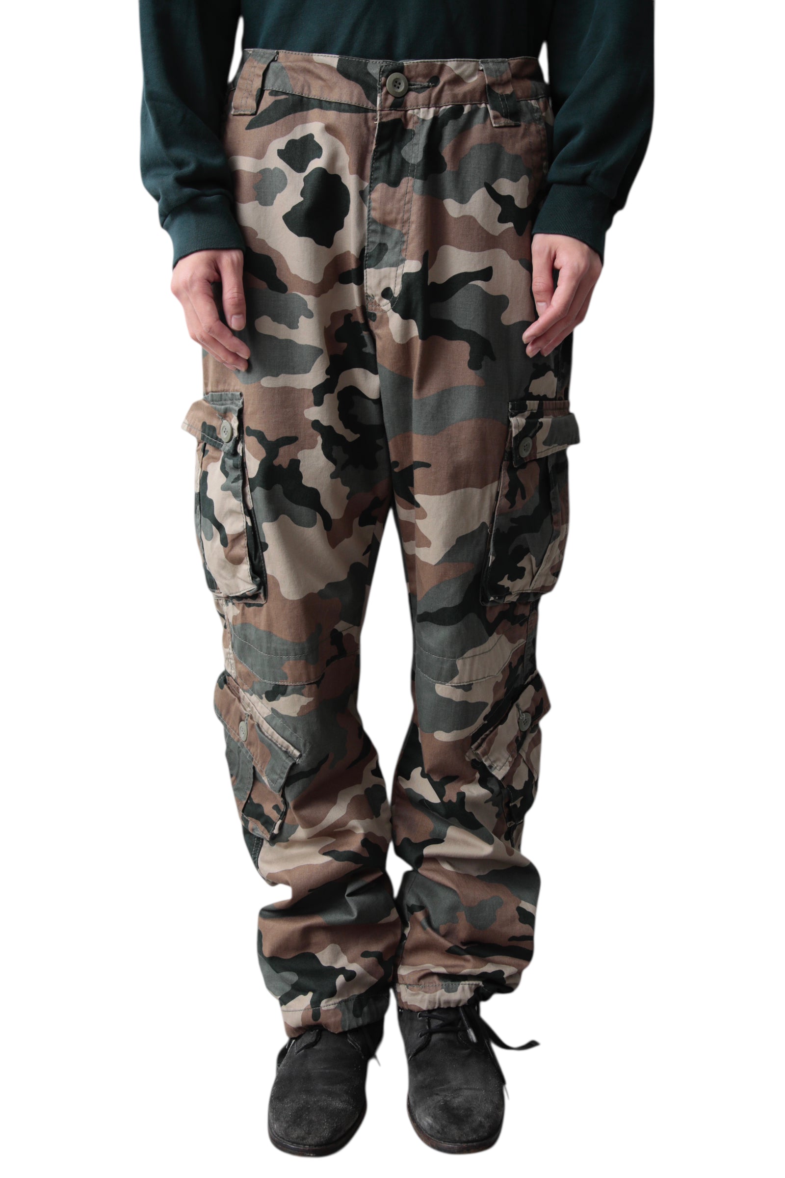 SAFARI CAMO WIDE CARGO PANTS