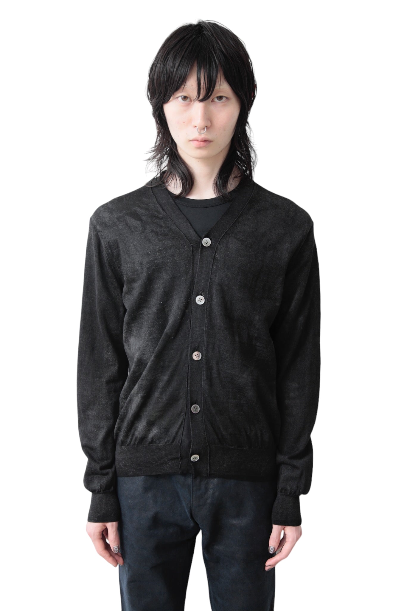 Reference sample available AD2002 COMME DES GARCONS HOMME PLUS COATING V-NECK CARDIGAN