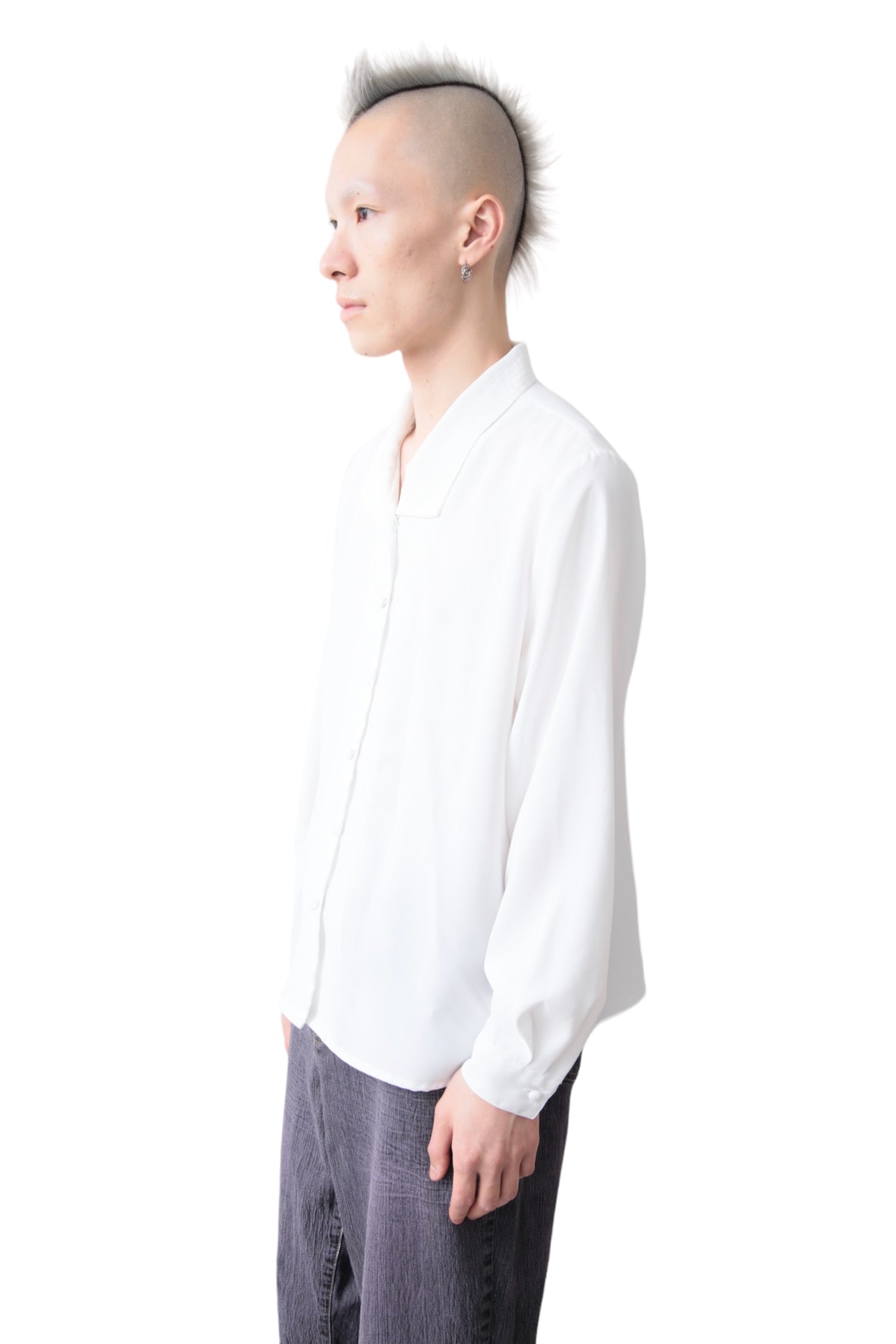 STITCHED OPEN COLLAR SHIRT