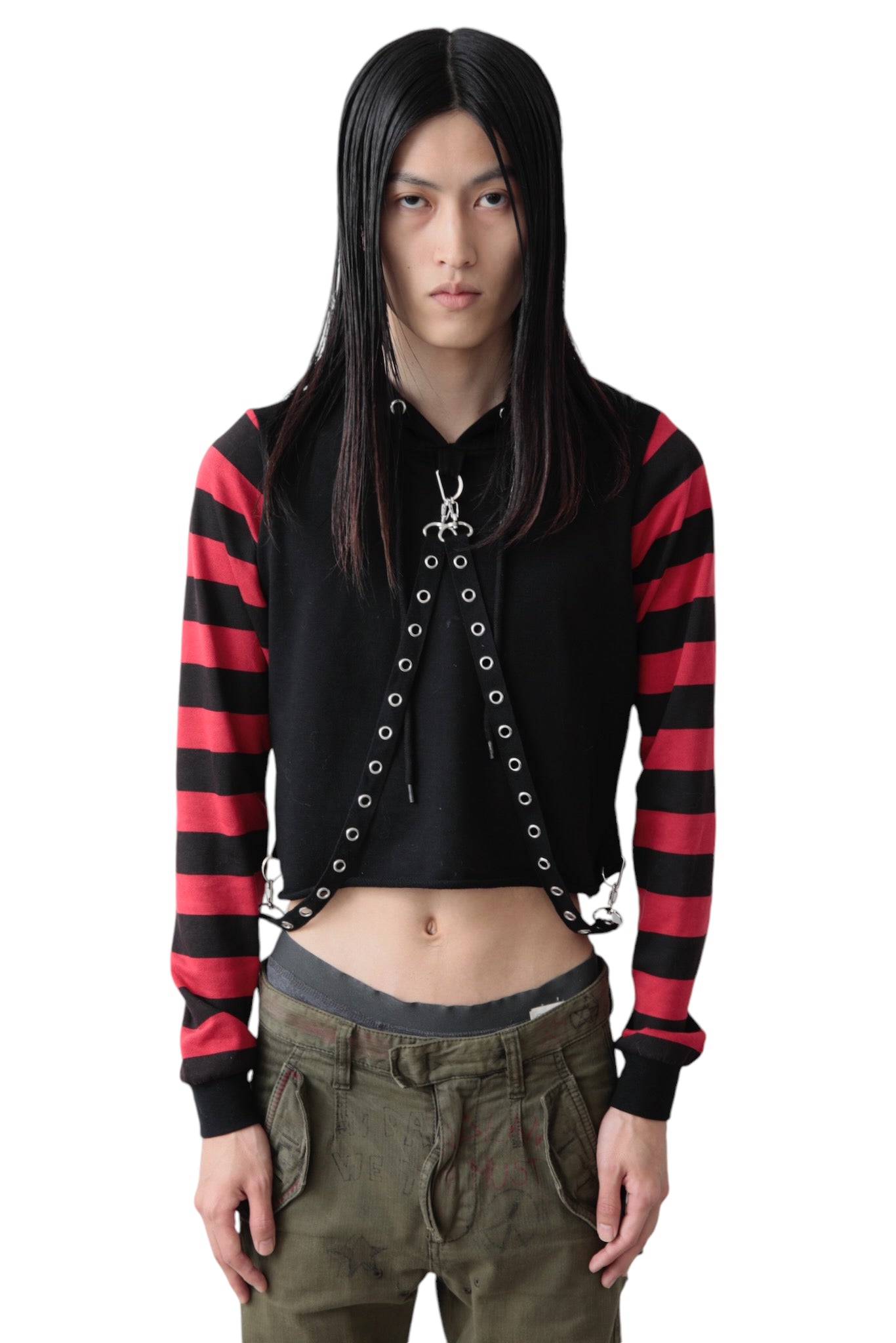 BONDAGE BORDER SLEEVE HOODIE