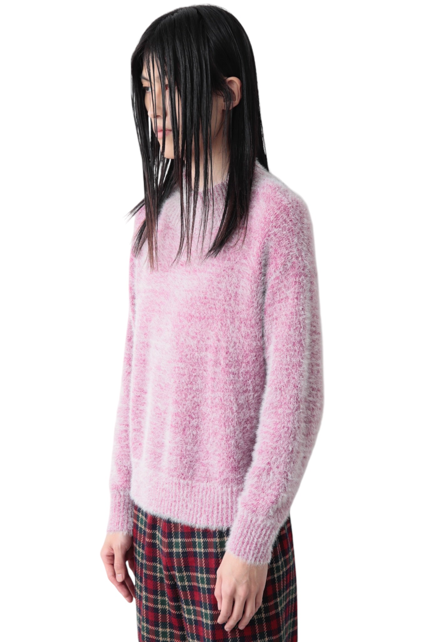 SHAGGY MOCK NECK SWEATER