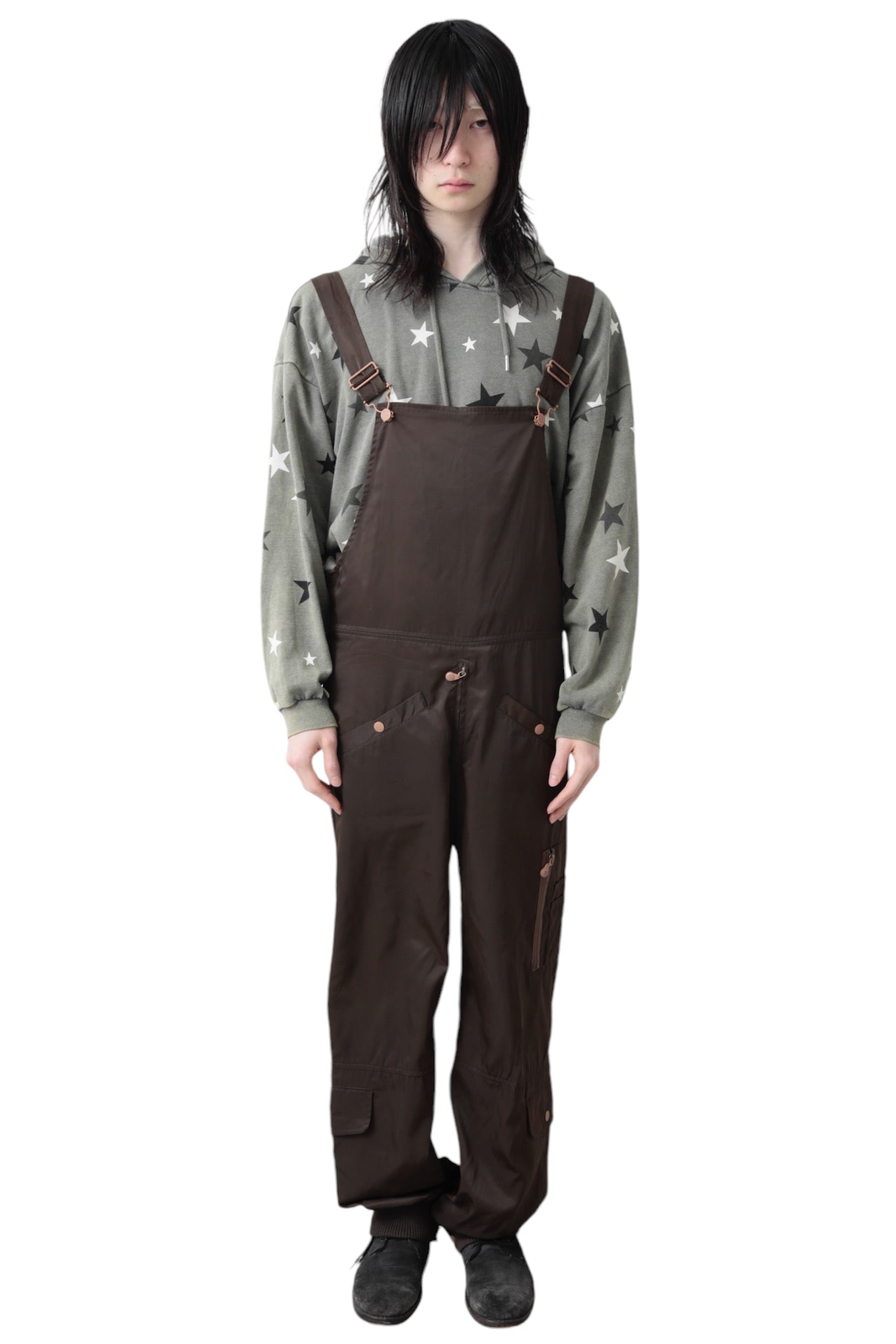 JEAN PAUL GAULTIER MULTI POCKET SATIN OVERALLS