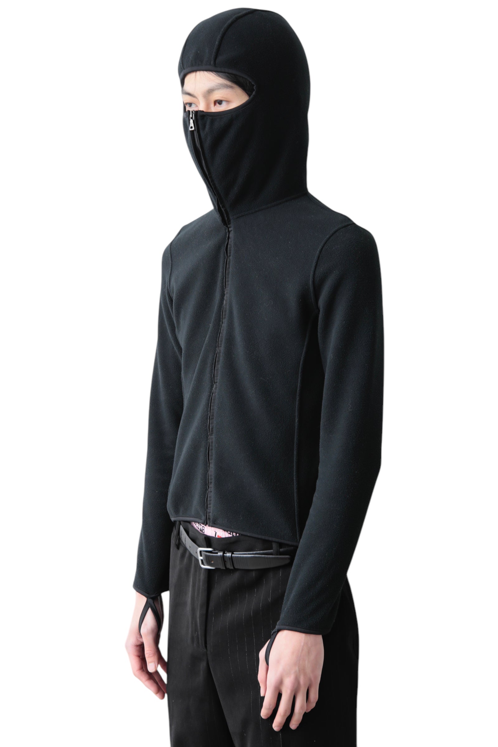 PRADA SPORT BALACLAVA ZIP UP FLEECE HOODIE