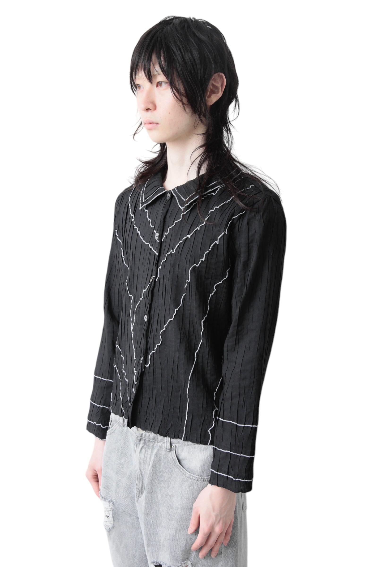 PIPING WRINKLES SHIRT