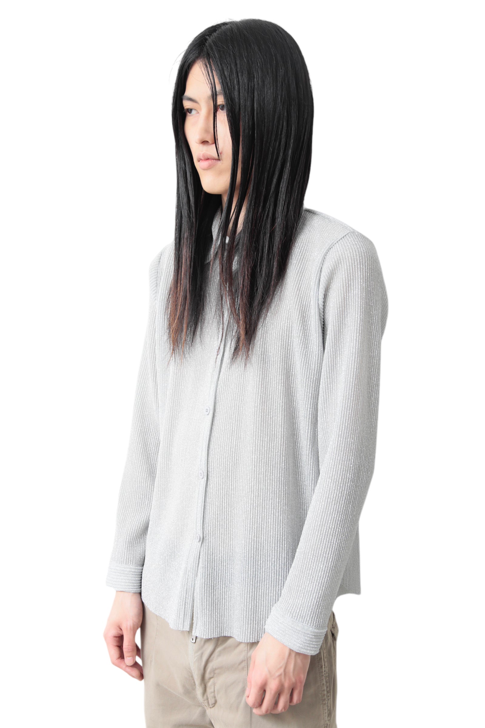 LAME PLEATS SHIRT