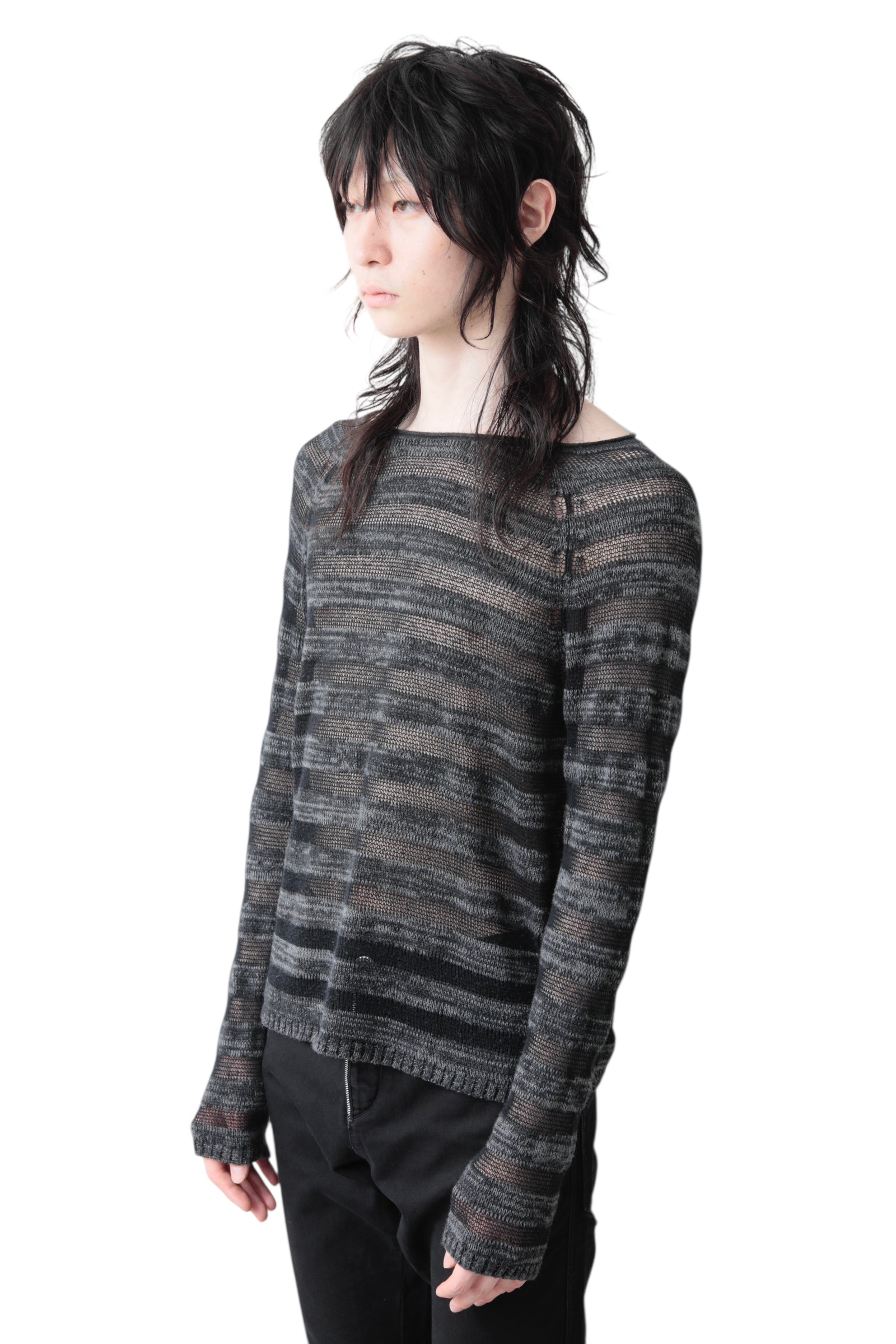 SEE THROUGH BORDER SWEATER