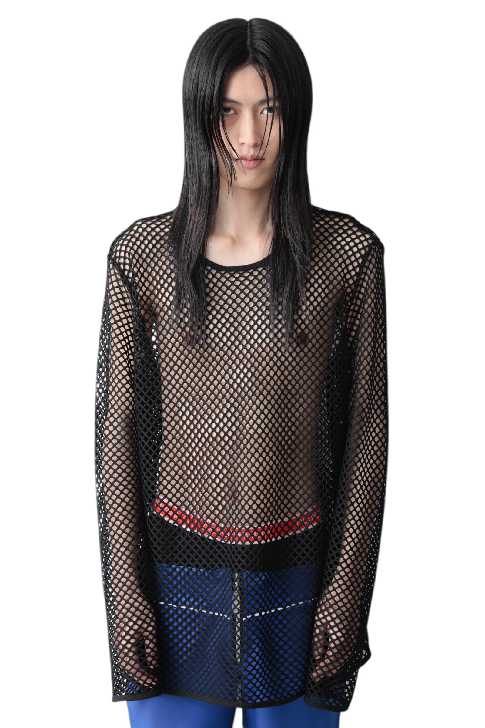 OVERSIZED MESH LONG SLEEVE T-SHIRT