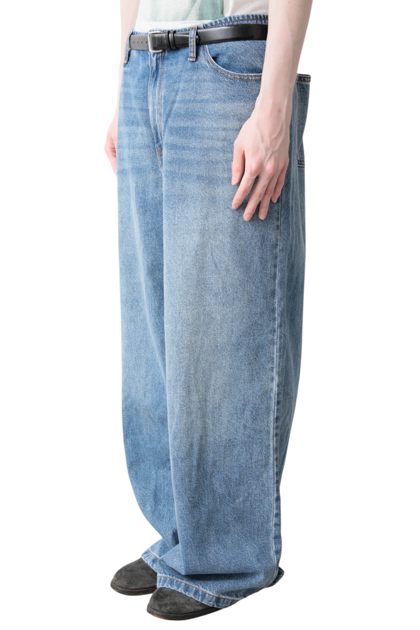FADED BLUE BAGGY DENIM PANTS
