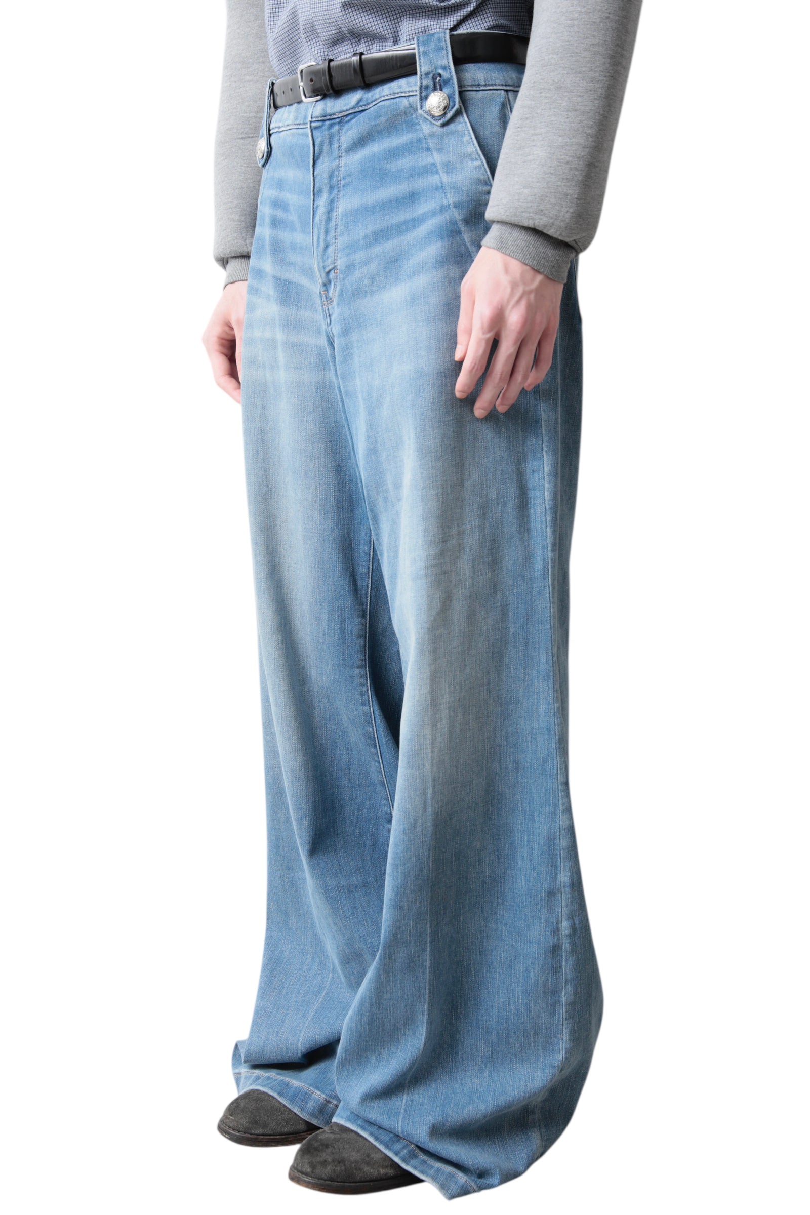 FADED BLUE BAGGY DENIM PANTS