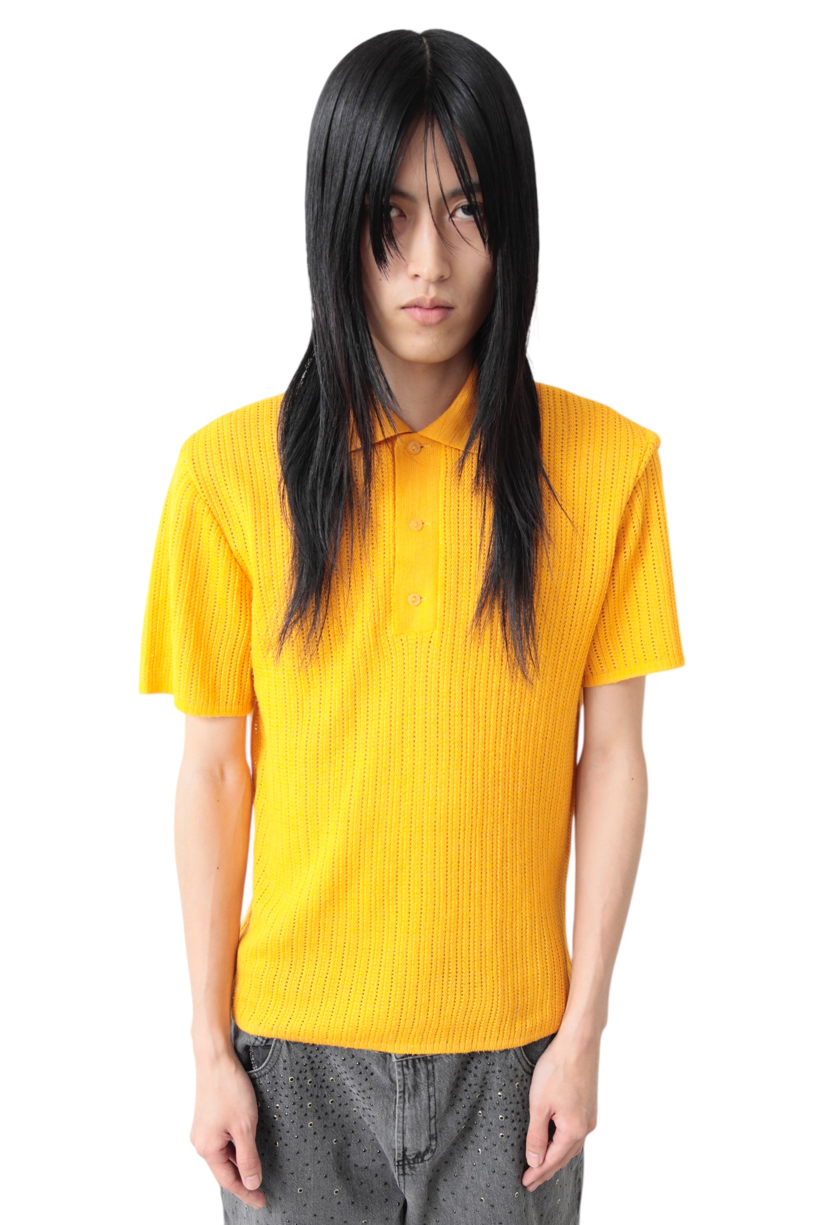 LACED SHORT SLEEVE POLO SHIRT