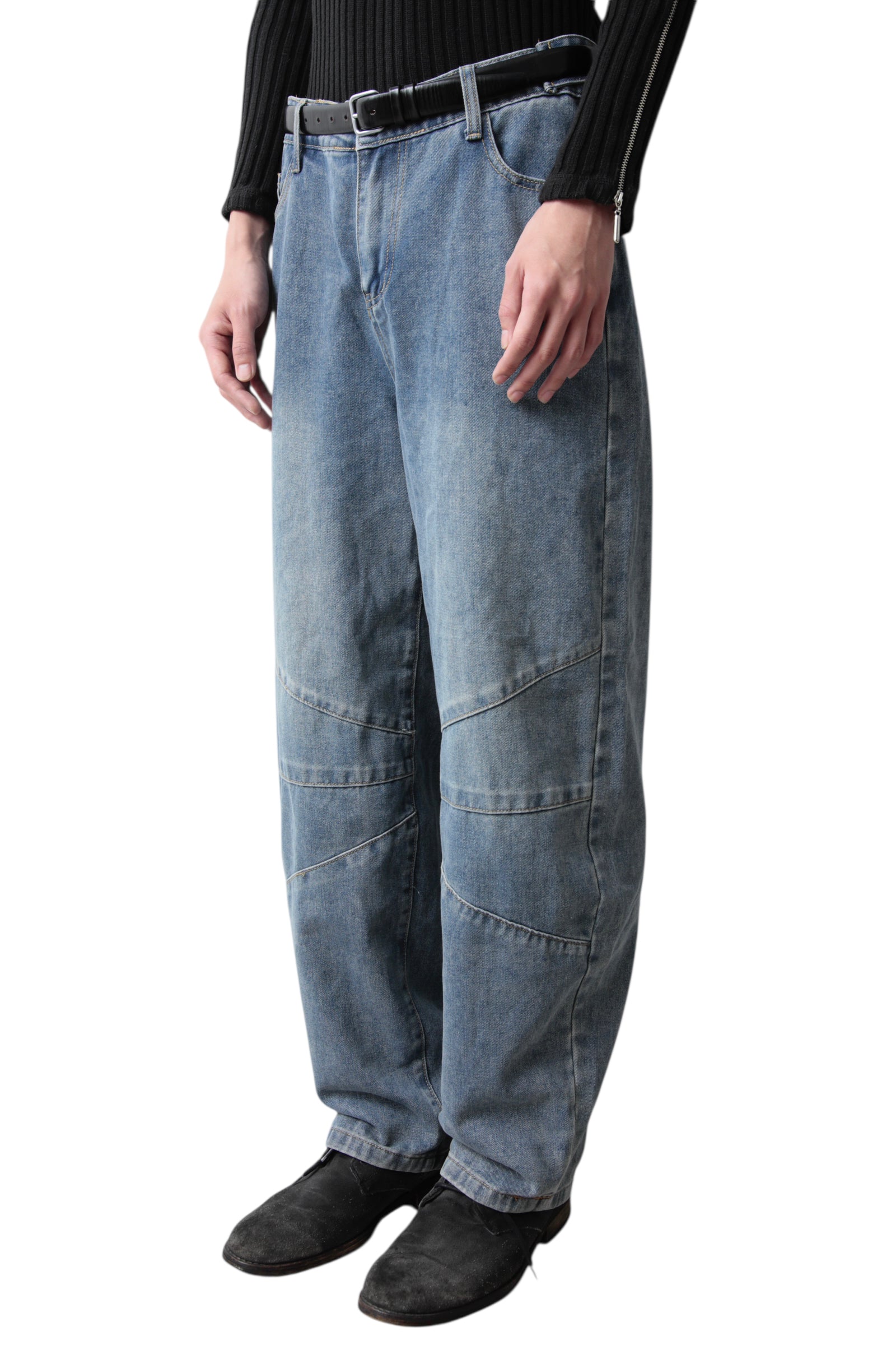 FADED BLUE COCOON DENIM PANTS