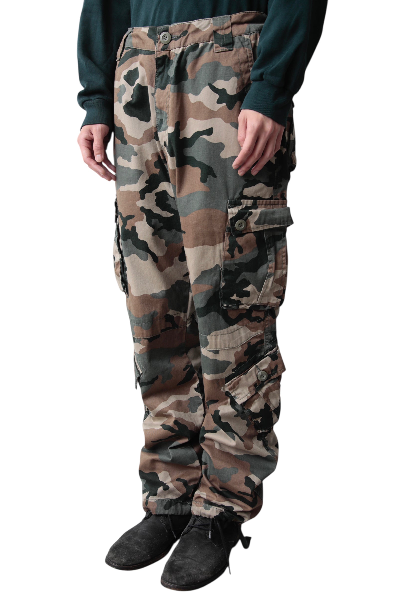 SAFARI CAMO WIDE CARGO PANTS