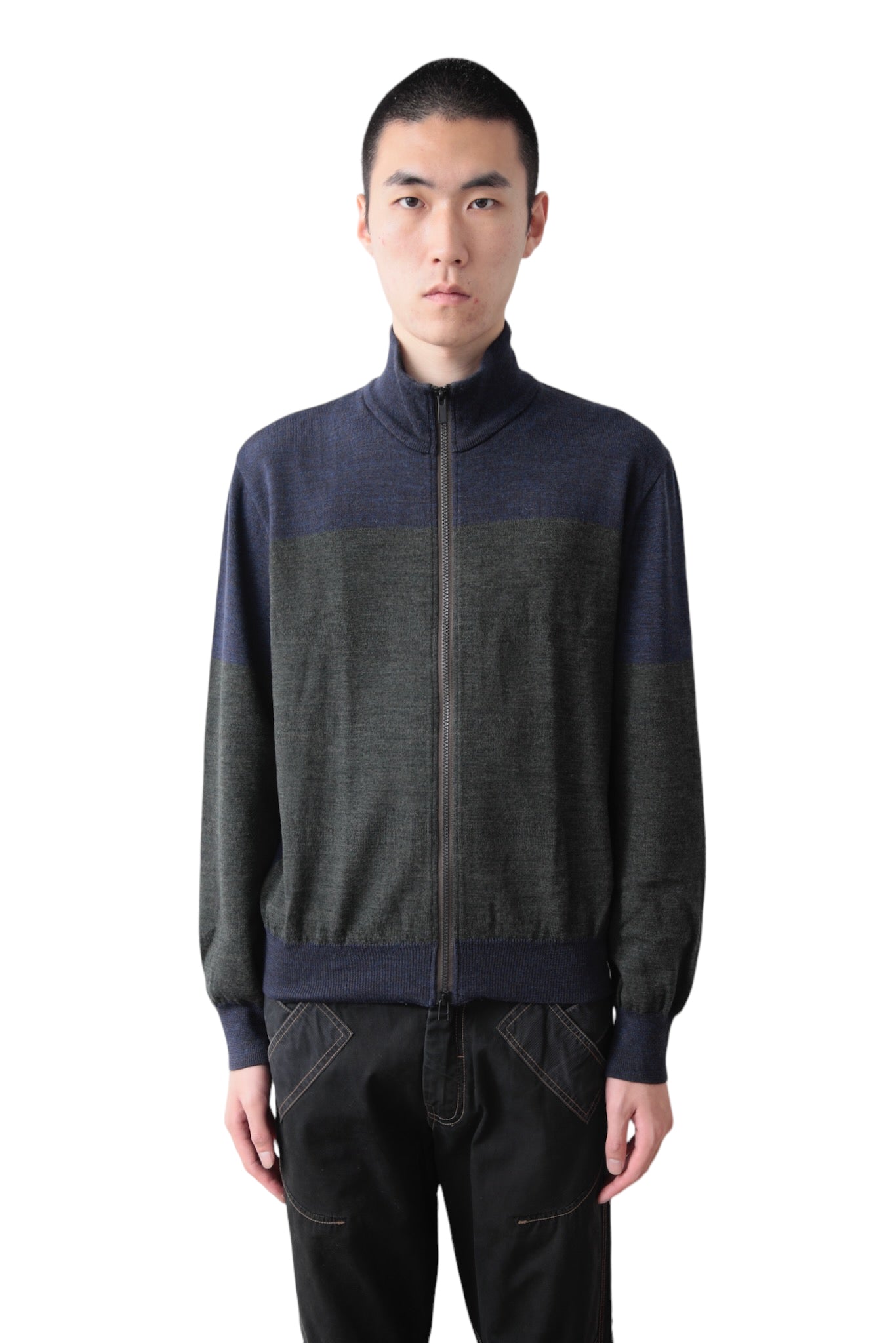 ISSEY MIYAKE BI COLOR DRIVERS KNIT BLOUSON