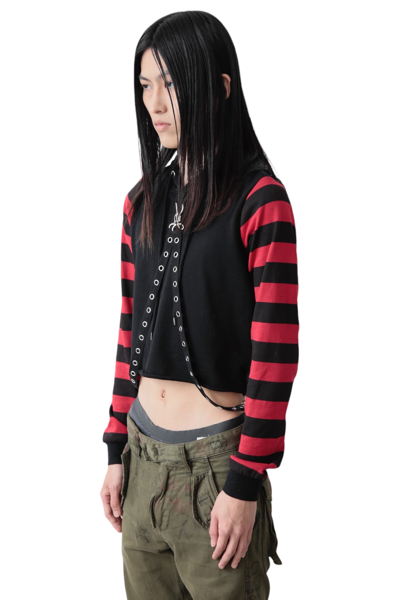 BONDAGE BORDER SLEEVE HOODIE