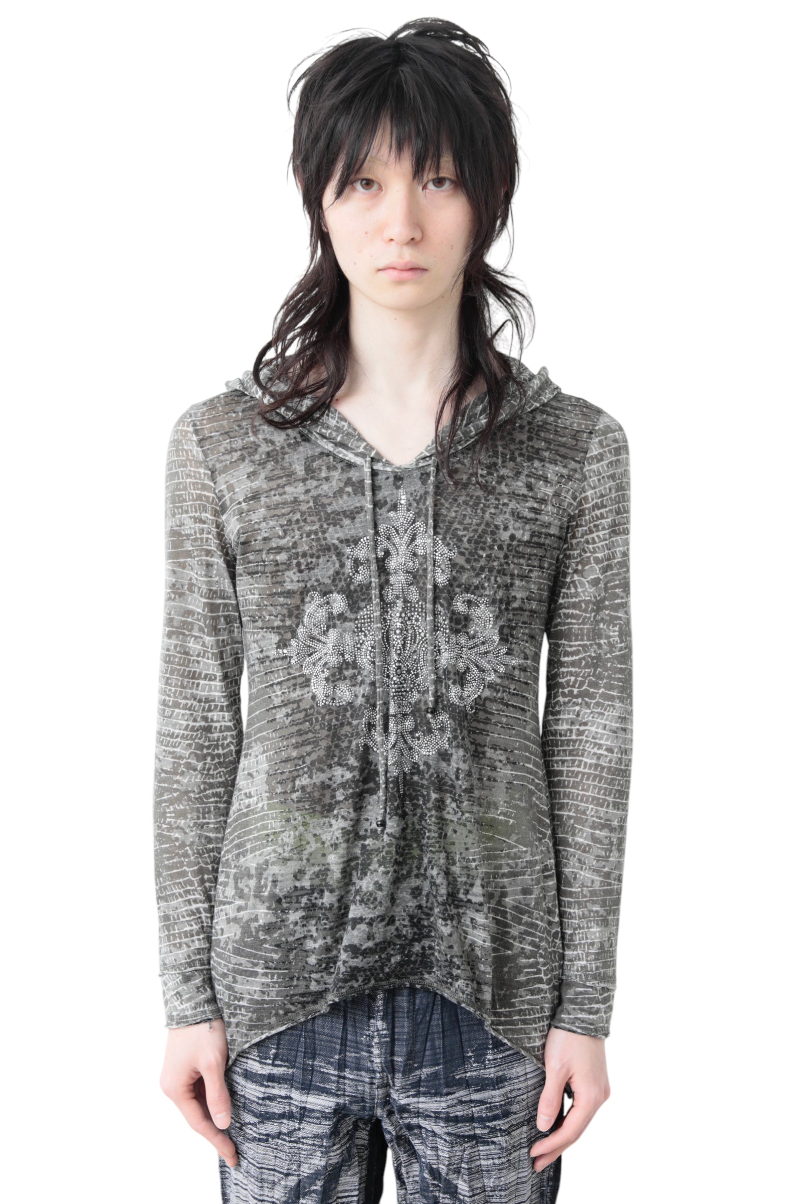 RHINESTONE PULLOVER HOODIE